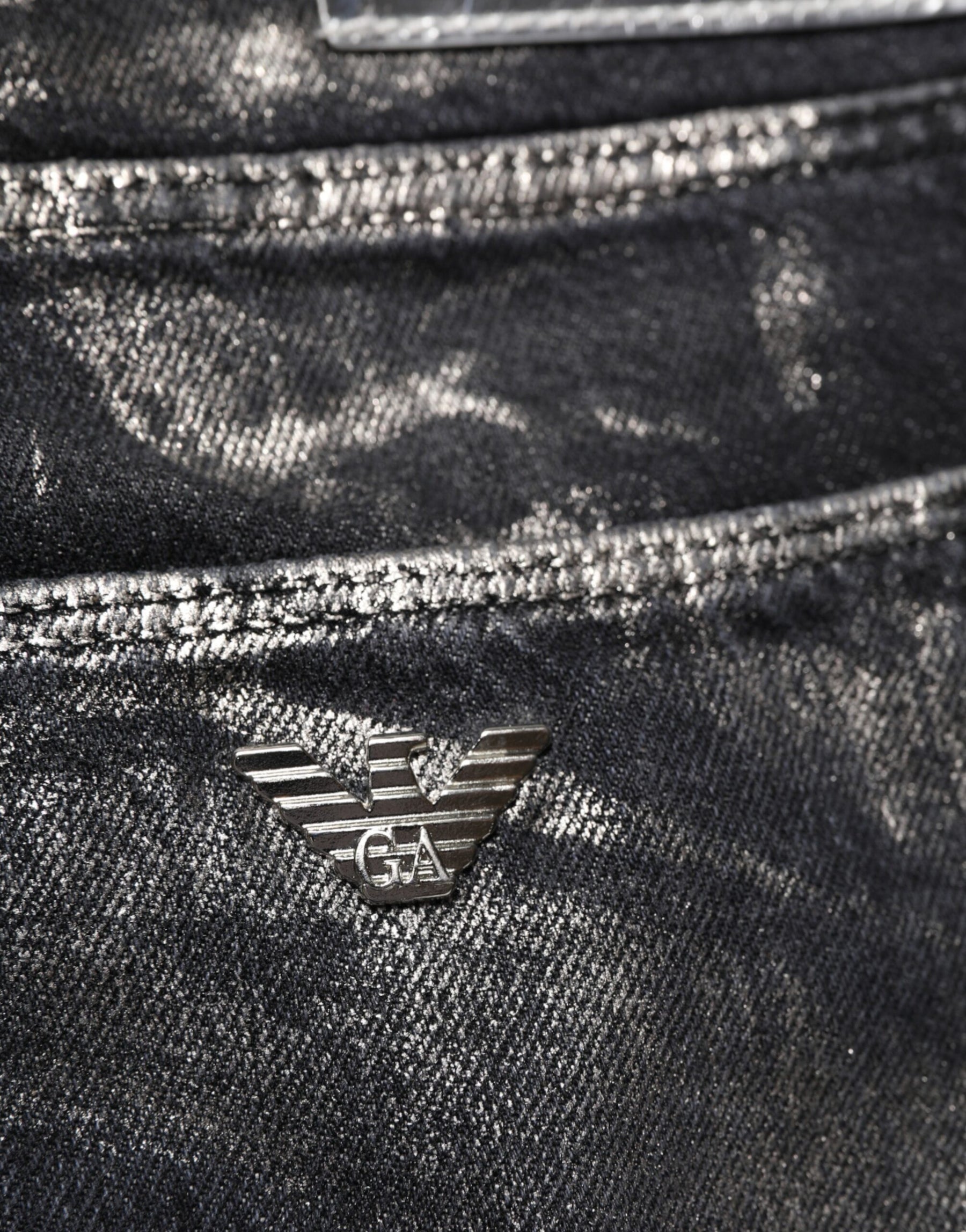 Emporio Armani Black Washed Slim Fit Men Denim Trouser Jeans | Regal Royce