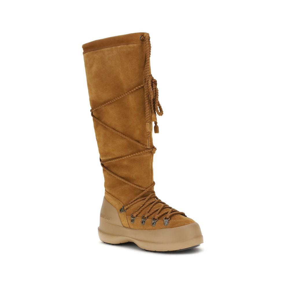 Moon Boot Brown Calf Leather Bos Taurus Lace-Up Boots | Regal Royce