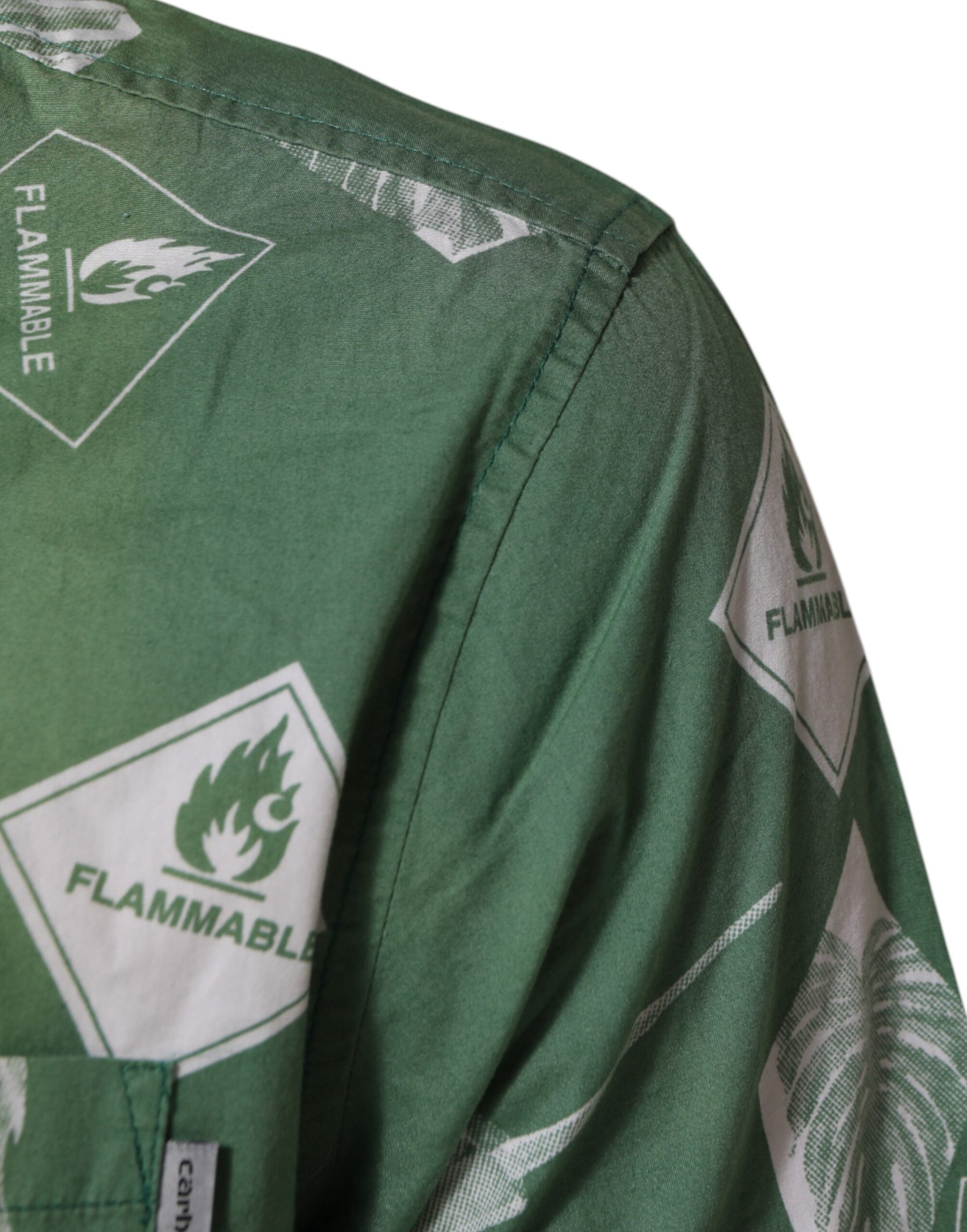 Carhartt Wip Green Printed Cotton Collared Short Sleeves Polo Shirt | Regal Royce