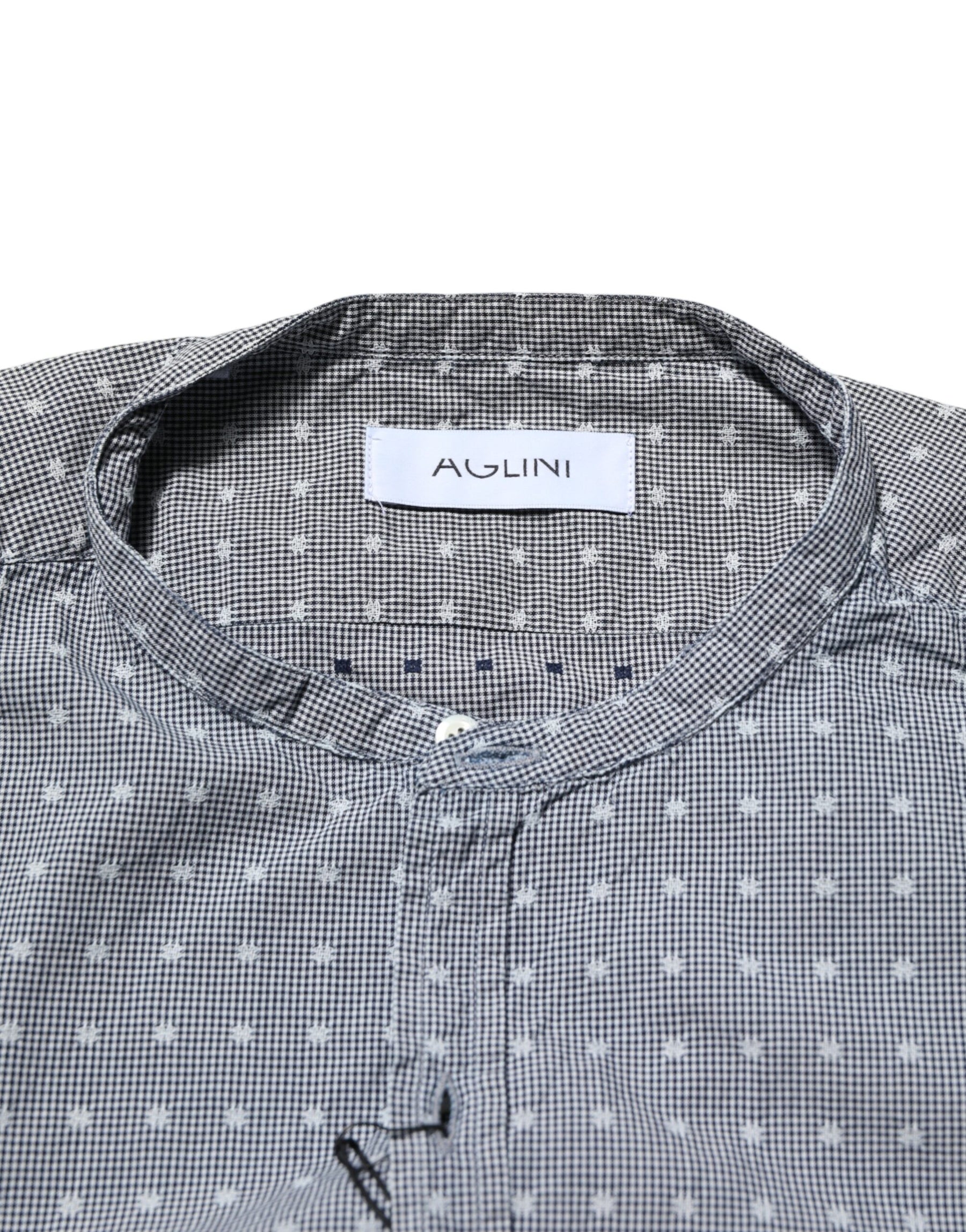 AGLINI Gray Polka Dot Cotton Button Down Long Sleeves Shirt | Regal Royce