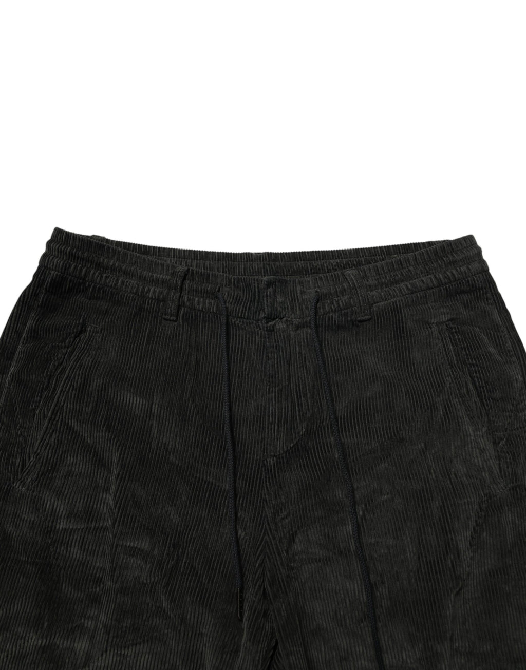 Dondup Black Mid Waist Cropped Corduroy Men Trouser Pants
