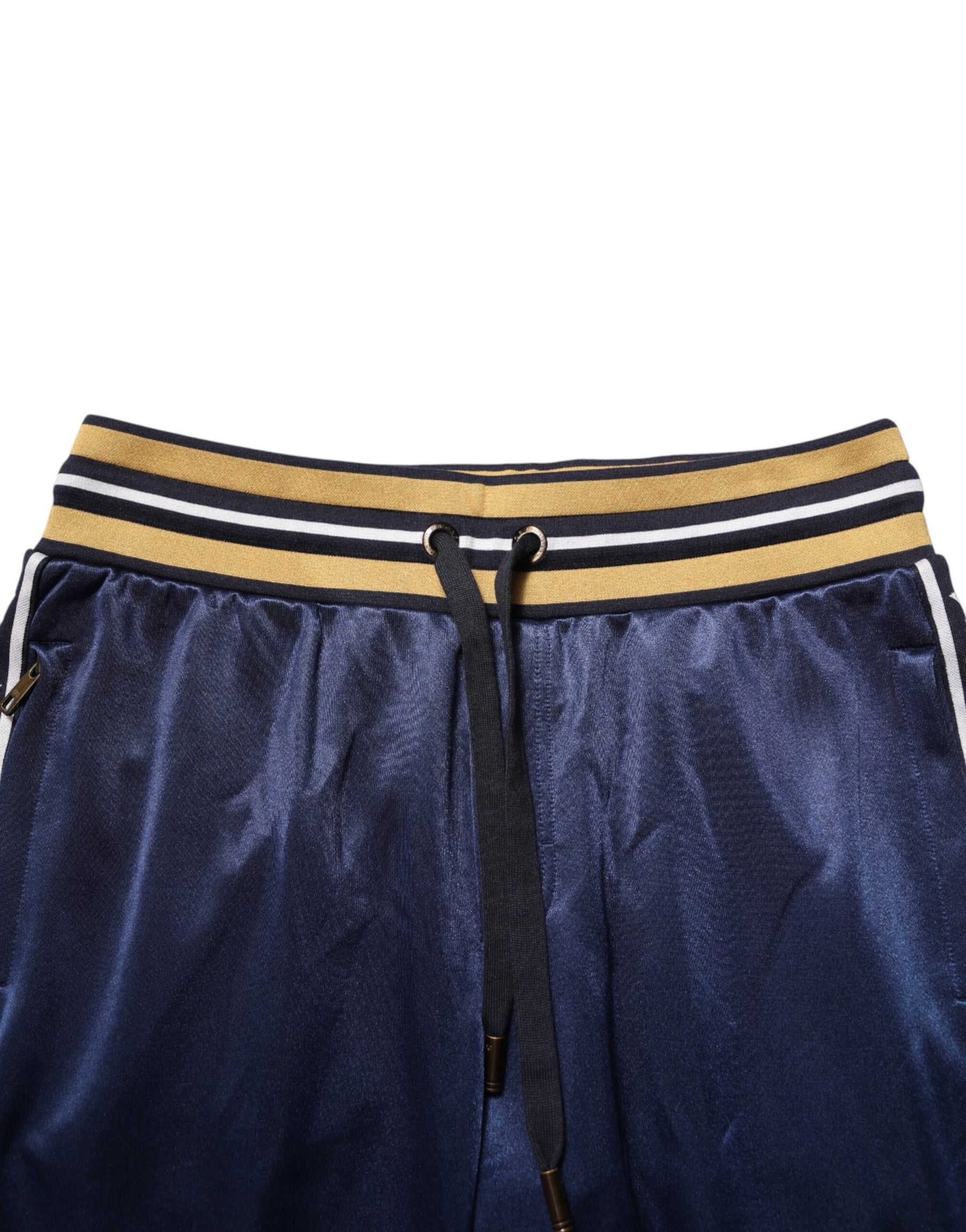 Dolce & Gabbana Blue Nylon Jogger Mid Waist Trouser Pants | Regal Royce
