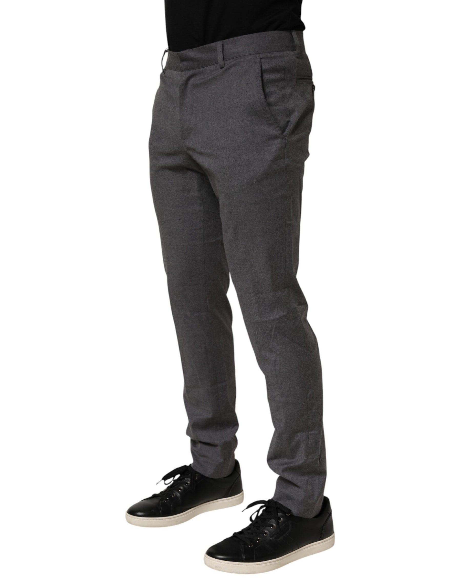 Daniele Alessandrini Gray Polyester Formal Dress Trouser Pants | Regal Royce
