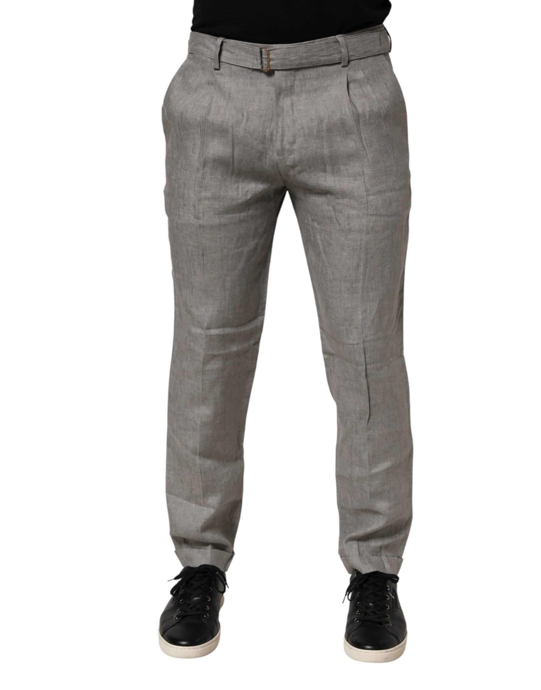 Briglia 1949 Gray Mid Waist Dress Formal Skinny Men Pants | Regal Royce