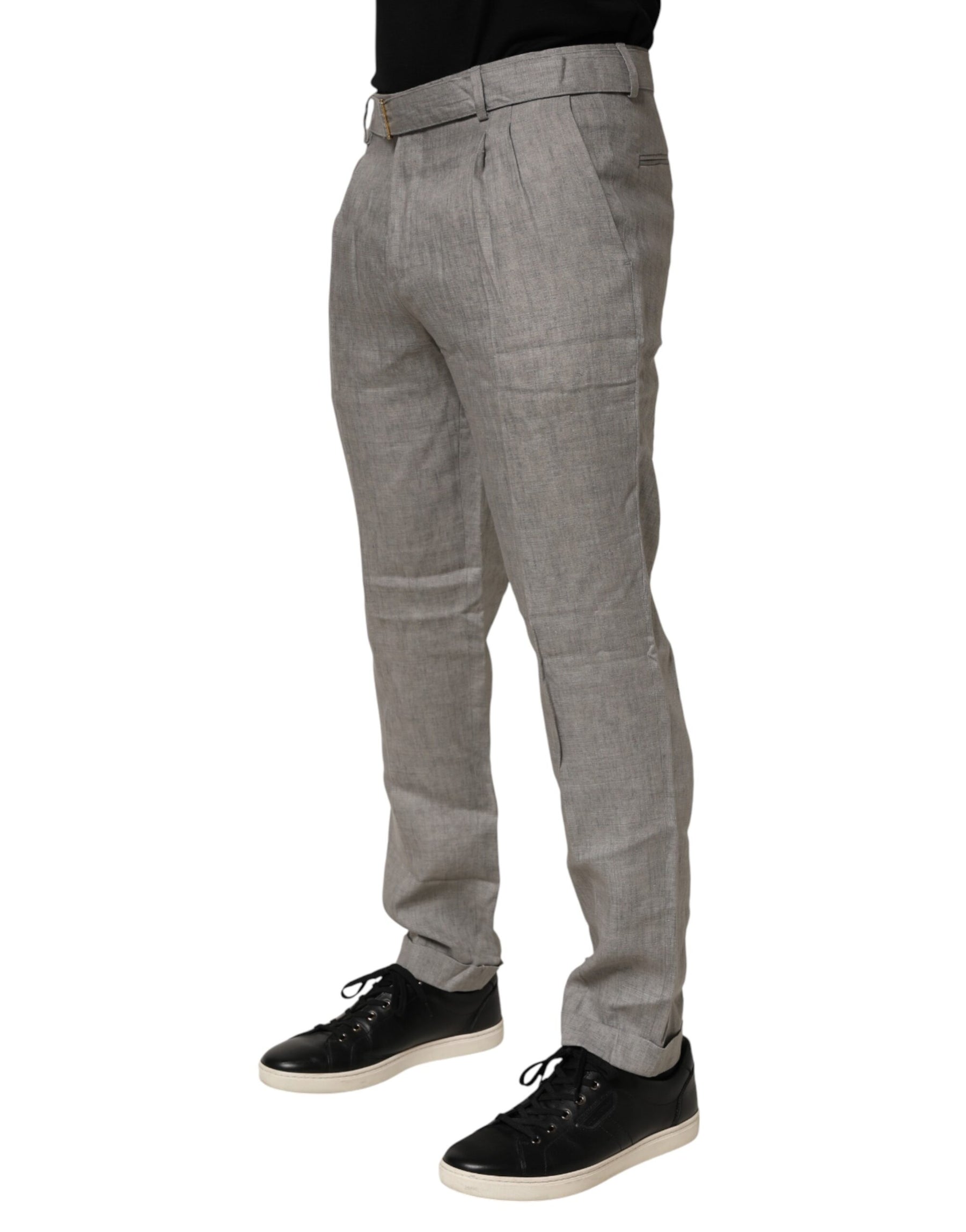 Briglia 1949 Gray Mid Waist Dress Formal Skinny Men Pants | Regal Royce