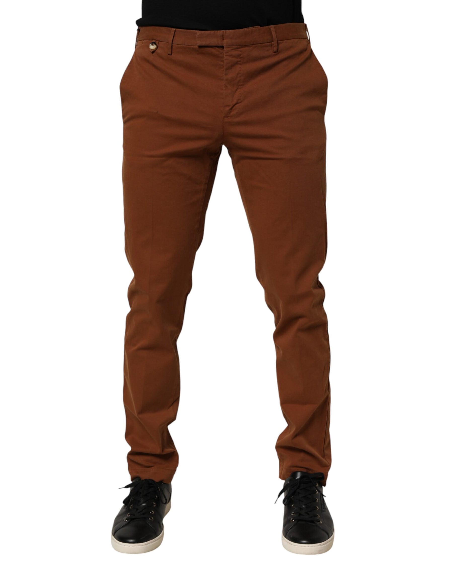PT Torino Brown Men Skinny Chino Mid Waist Trouser Pants | Regal Royce