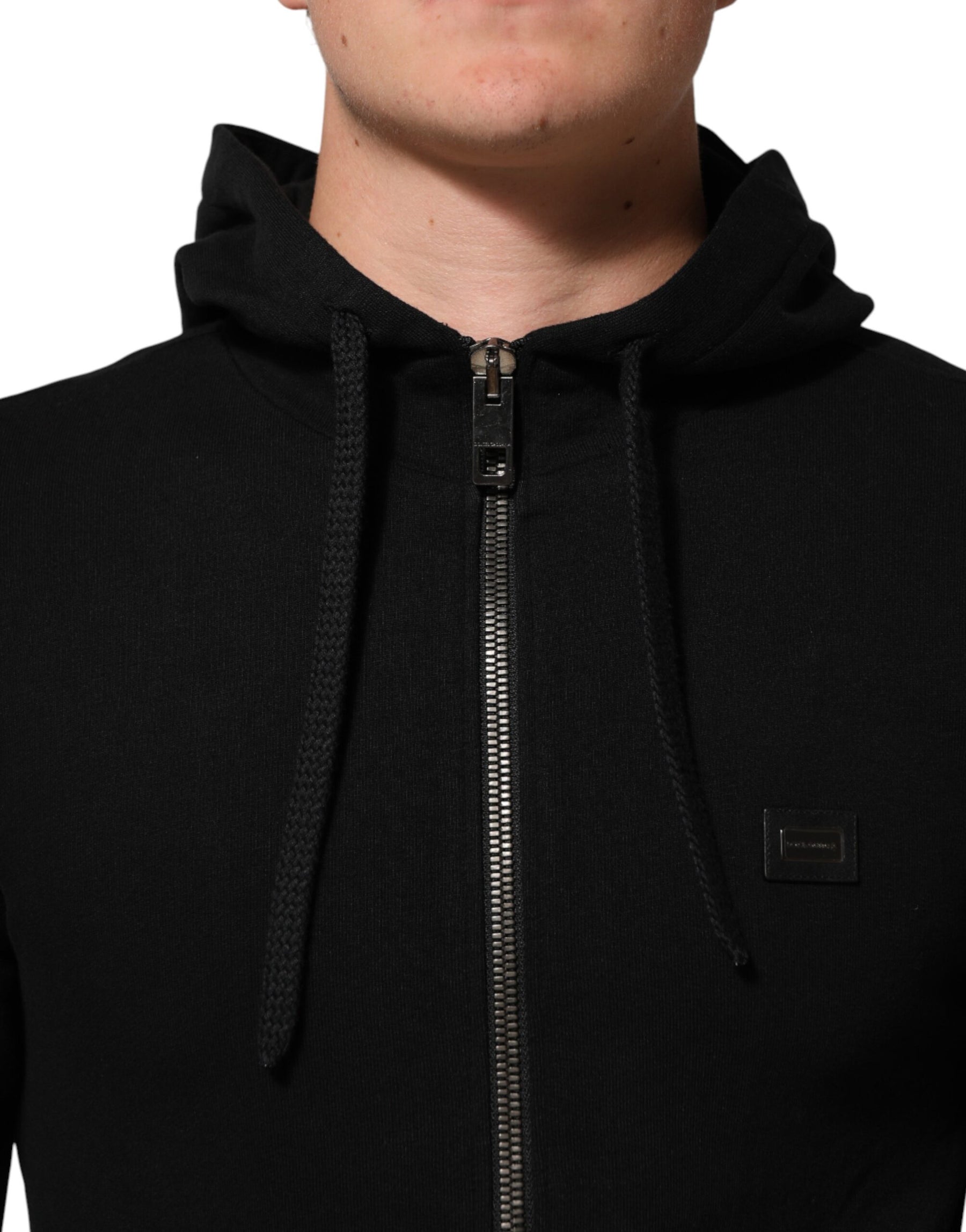 Dolce & Gabbana Sweater Black Cotton Hooded Men Sweatshirt Sweater | Regal Royce