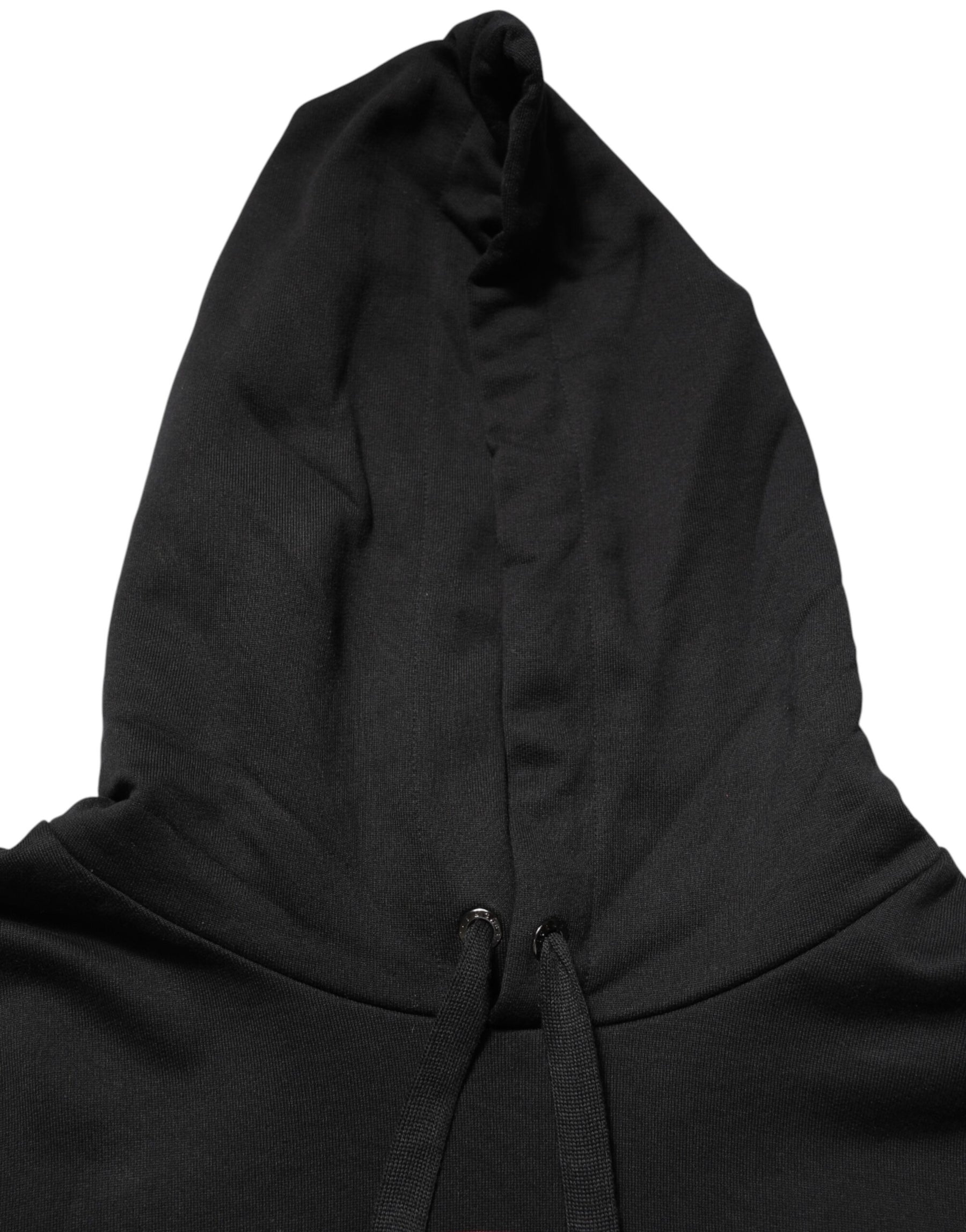 Dolce & Gabbana Black Printed Hooded Men Sweatshirt Sweater | Regal Royce