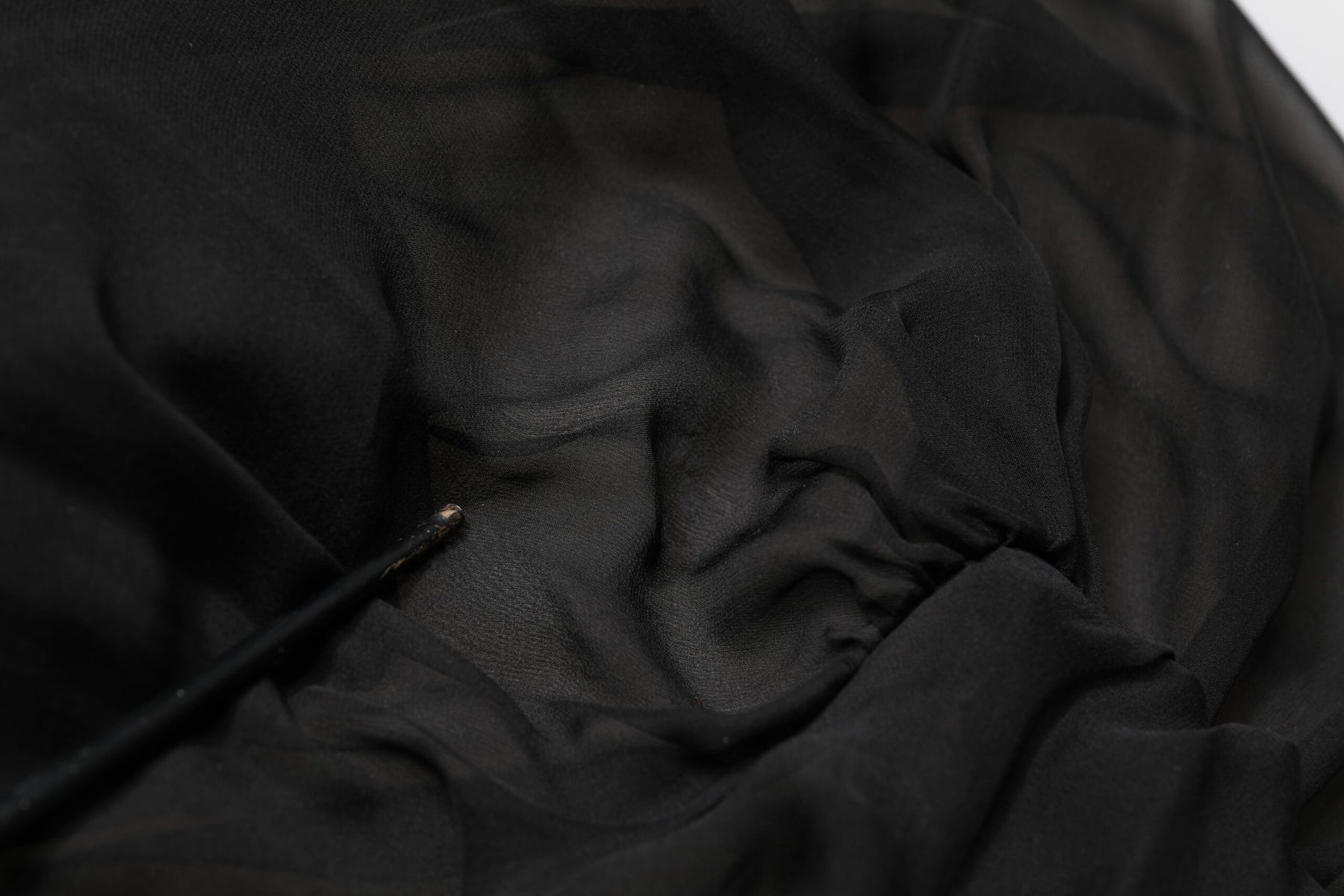 Dolce & Gabbana Black Silk Tulle Long Sleeve V-neck Dress | Regal Royce