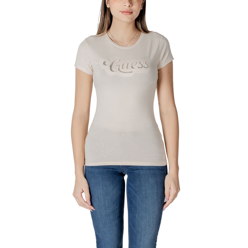 Guess Beige Cotton T-Shirt | Regal Royce