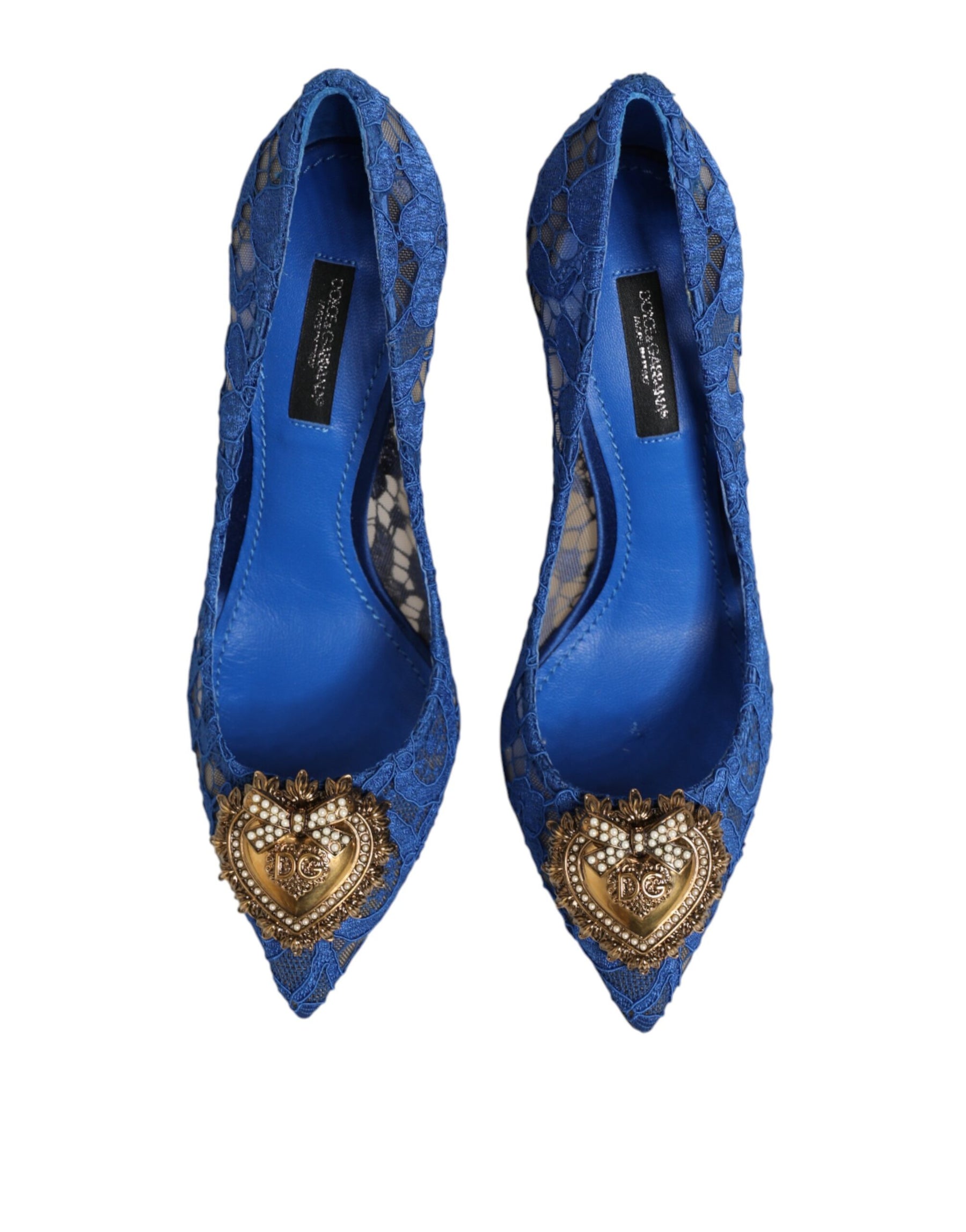 Dolce & Gabbana Blue Taormina Lace DEVOTION Pumps Shoes \ | Regal Royce