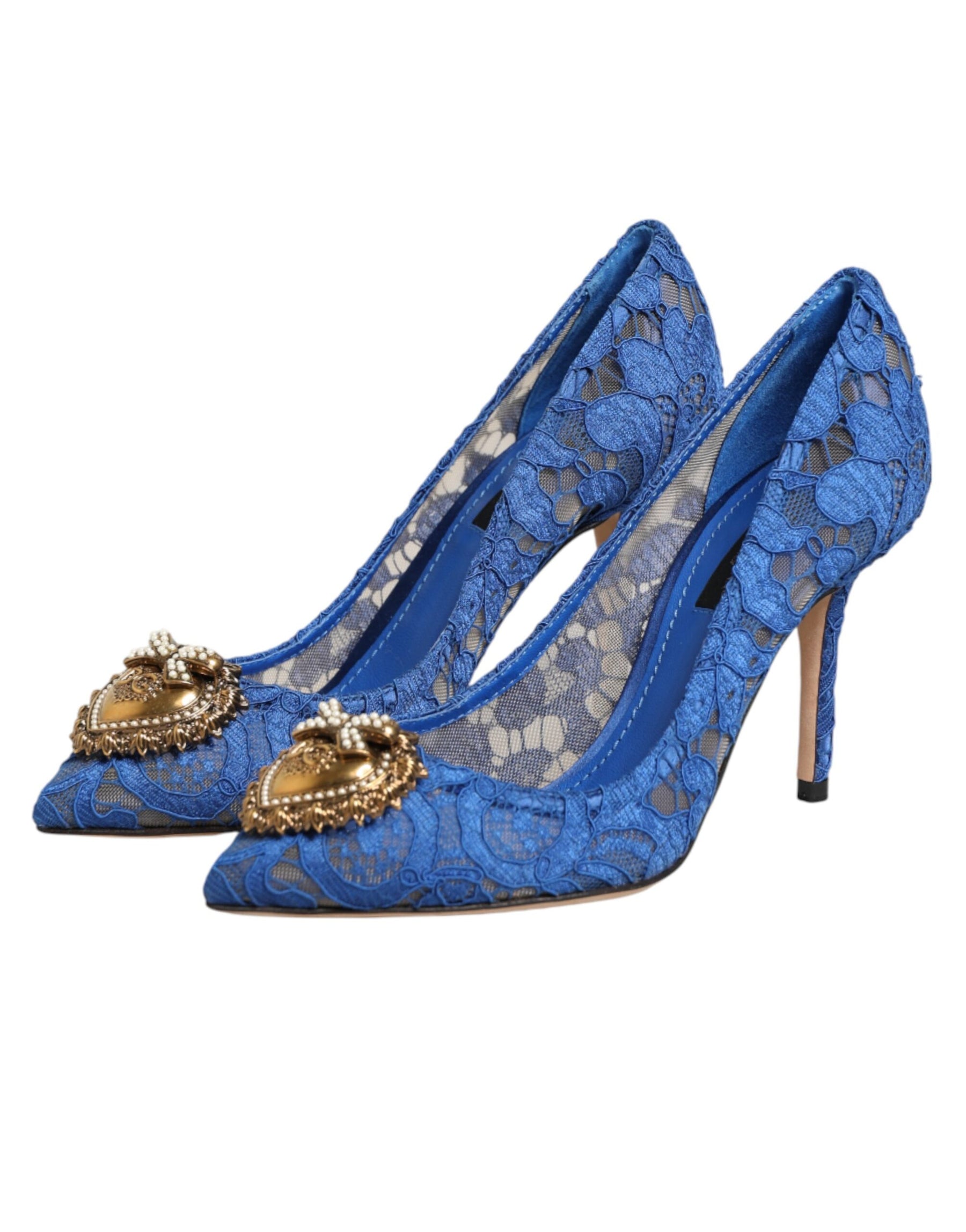 Dolce & Gabbana Blue Taormina Lace DEVOTION Pumps Shoes \ | Regal Royce