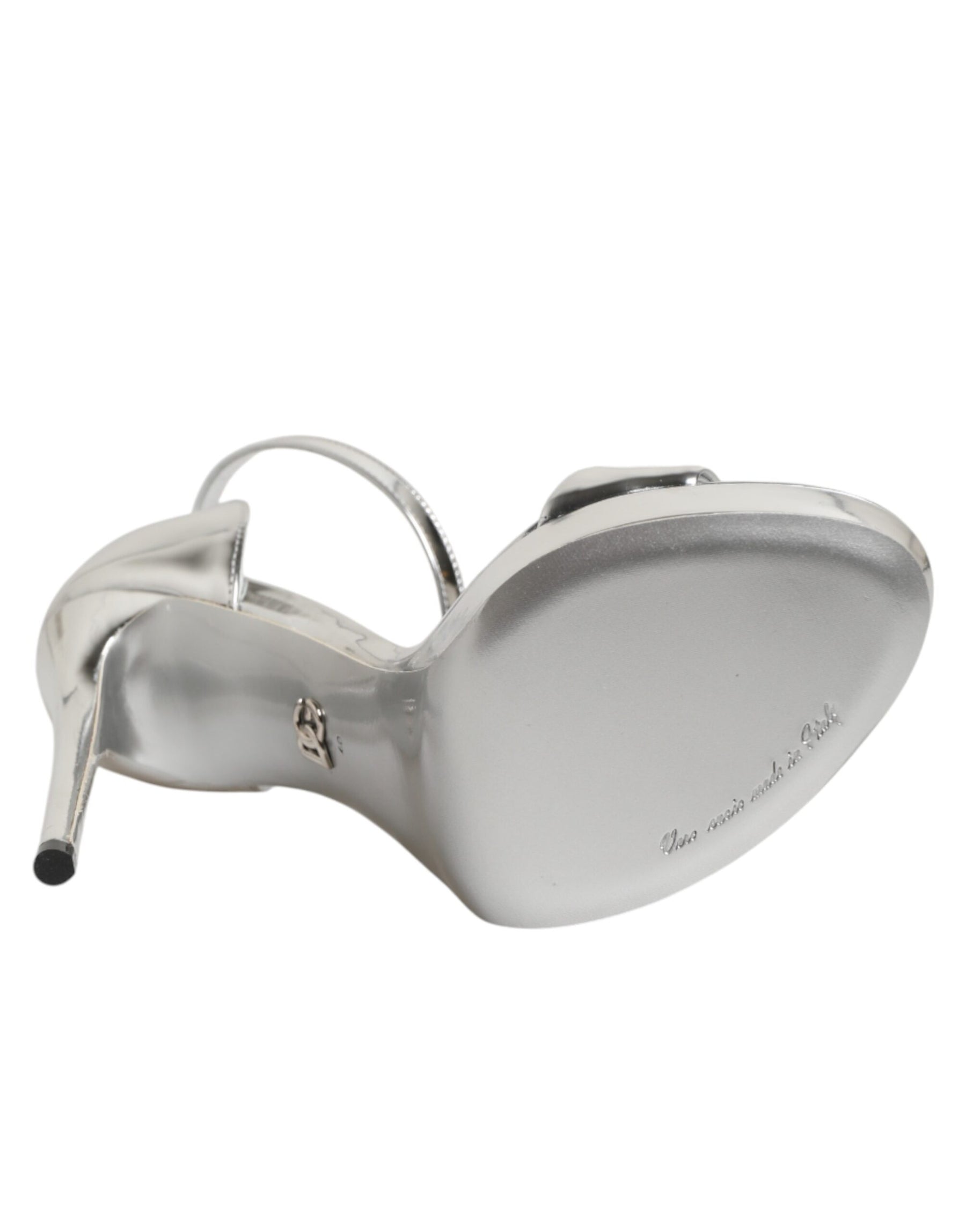 Dolce & Gabbana Silver Leather Platform Keira Sandals Shoes | Regal Royce