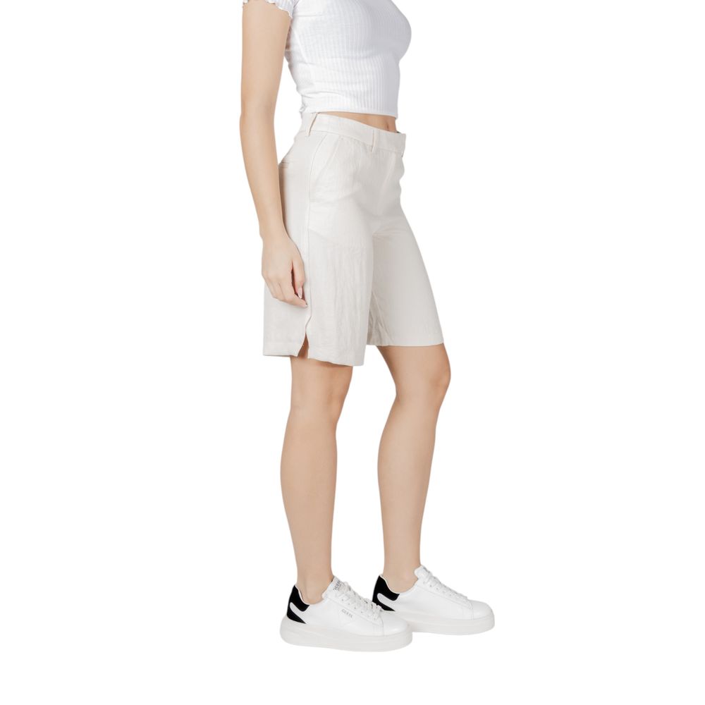 Vila Clothes Beige Viscose Bermuda Shorts | Regal Royce