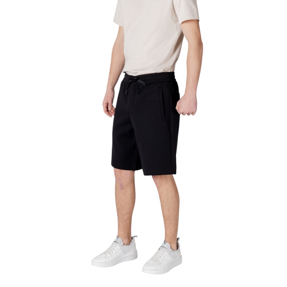 Armani Exchange Black Cotton Bermuda Shorts | Regal Royce