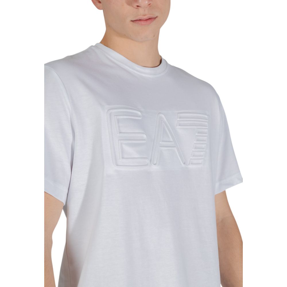 EA7 Emporio Armani White Cotton T-Shirt | Regal Royce