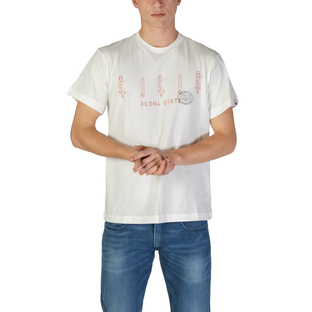 Replay White Cotton T-Shirt | Regal Royce