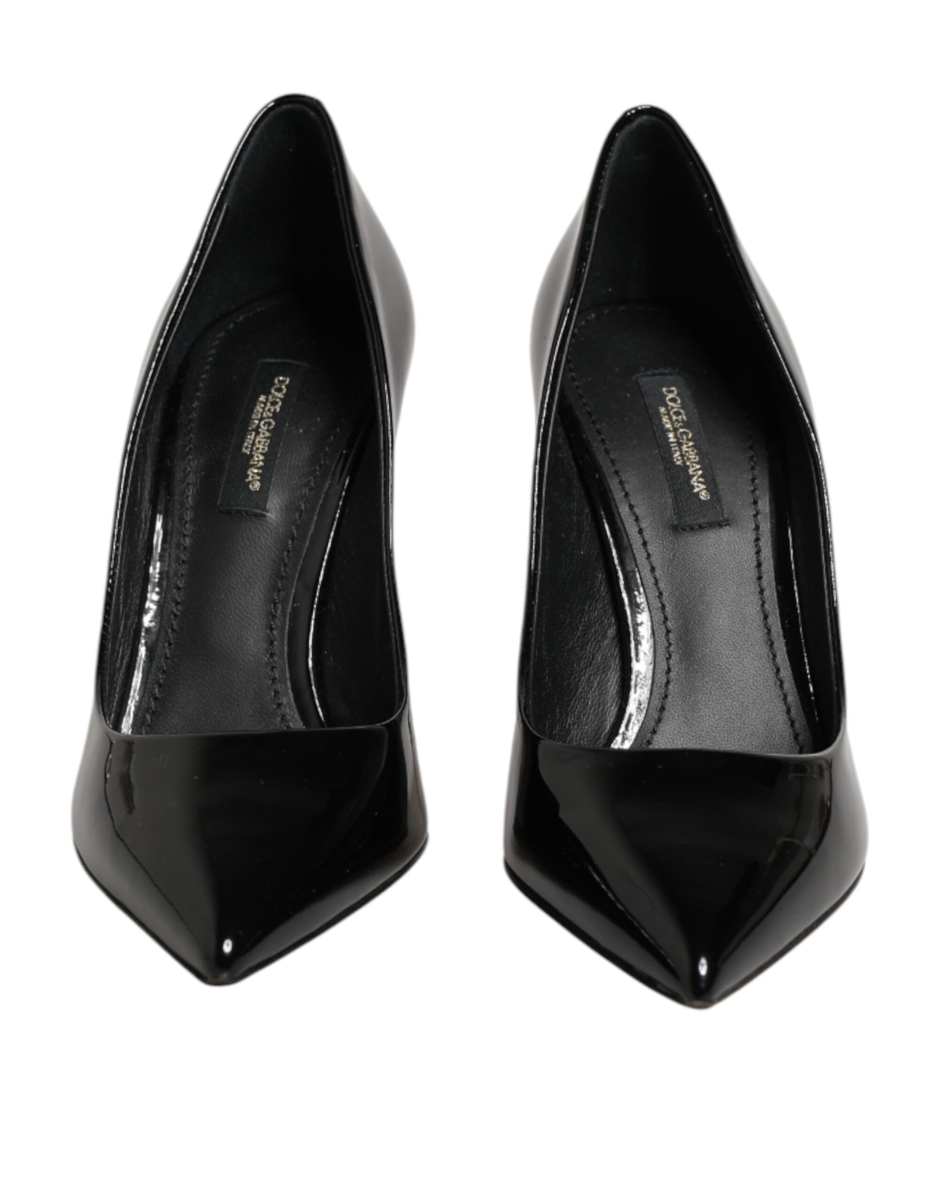 Dolce & Gabbana Black Leather Stiletto Heels Pumps Shoes