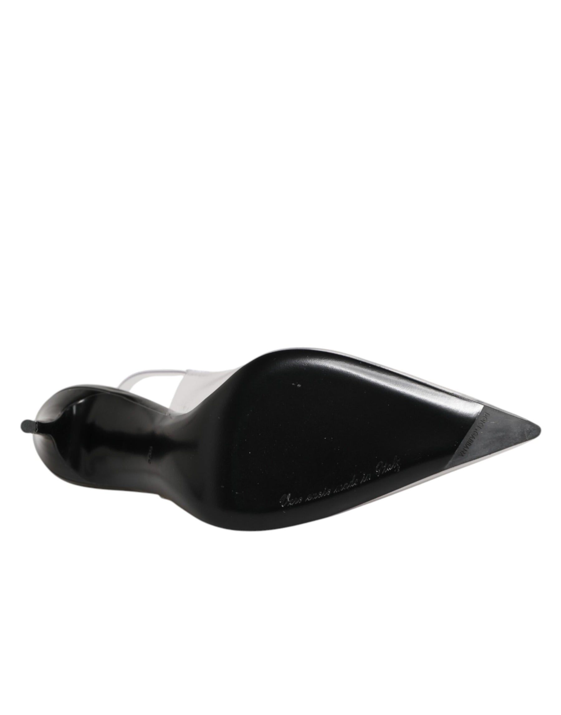 Dolce & Gabbana Black Leather Clear PVC Slingback Pumps Shoes | Regal Royce