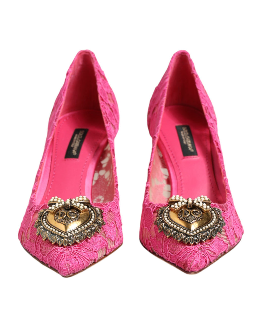 Dolce & Gabbana Pink Taormina Lace DEVOTION Pumps Shoes