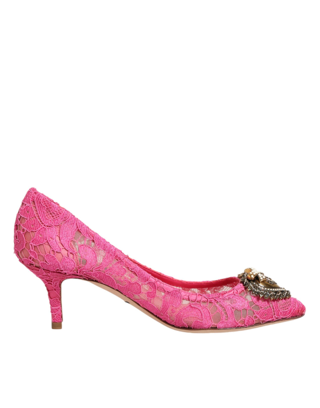 Dolce & Gabbana Pink Taormina Lace DEVOTION Pumps Shoes