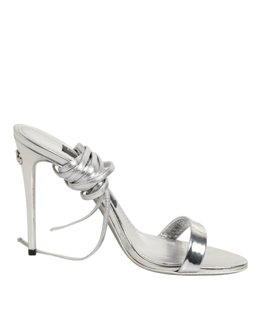 Dolce & Gabbana Silver Strappy High Heels Sandals Shoes