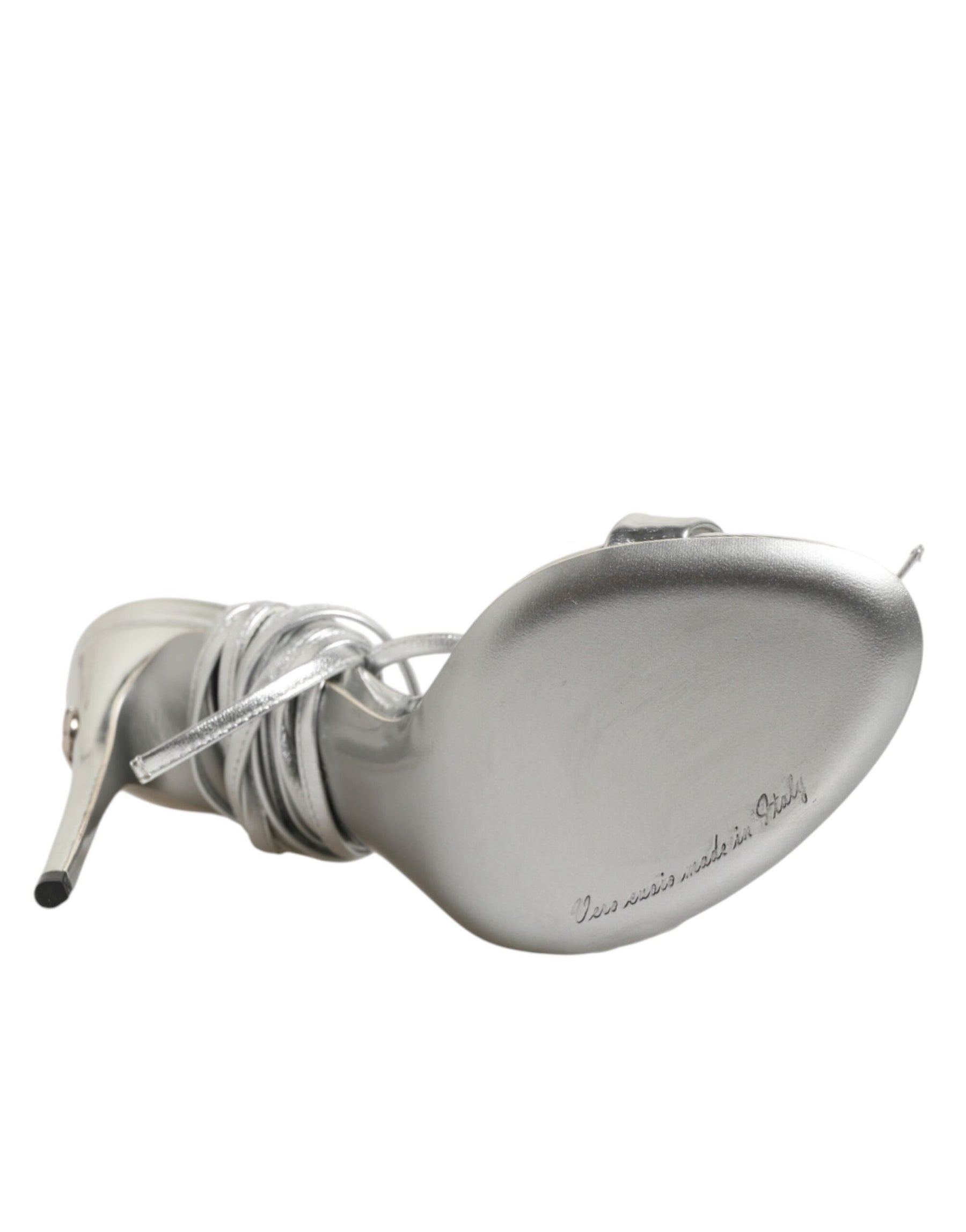 Dolce & Gabbana Silver Strappy High Heels Sandals Shoes | Regal Royce