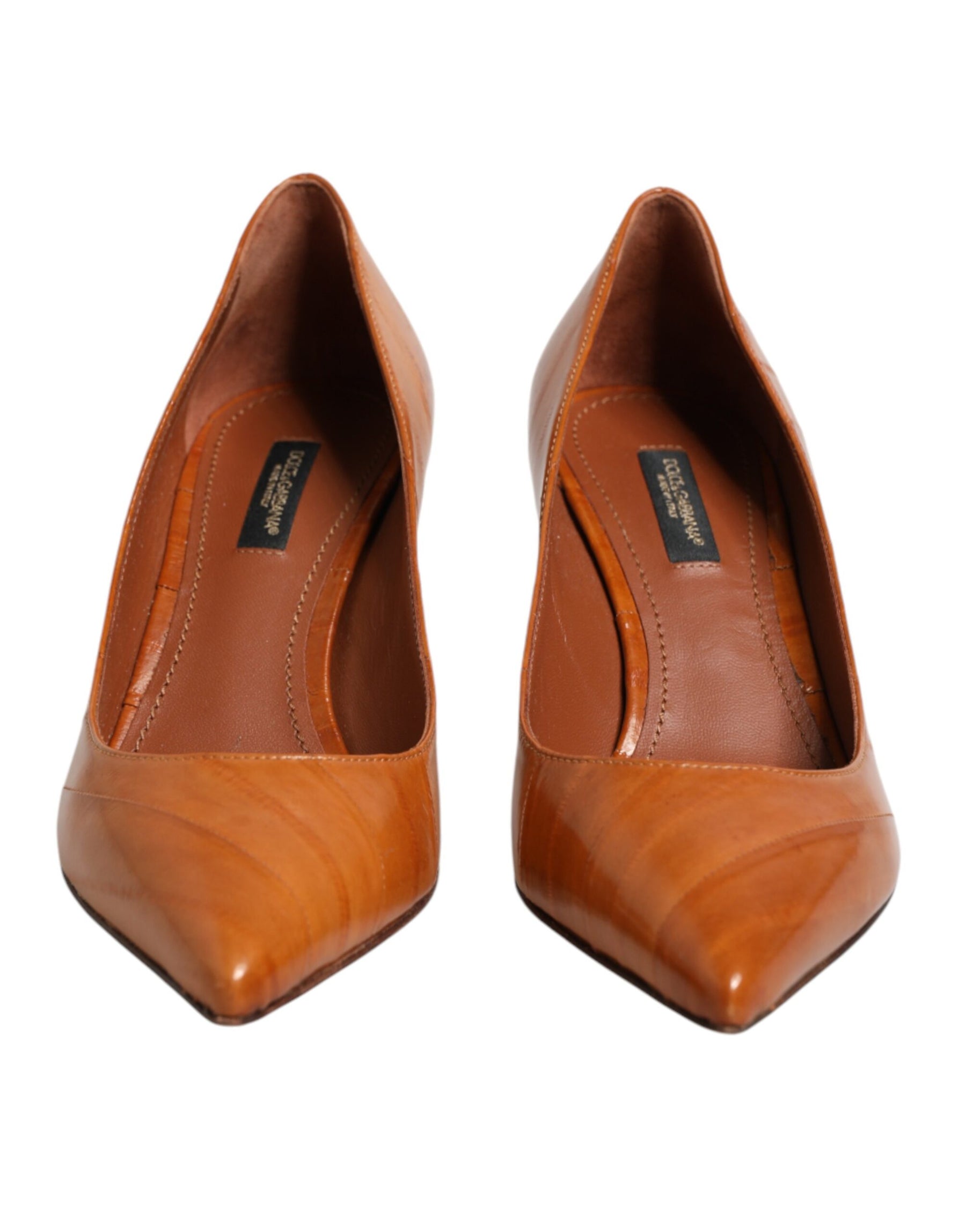 Dolce & Gabbana Brown Leather Kitten Heels Pumps Shoes | Regal Royce