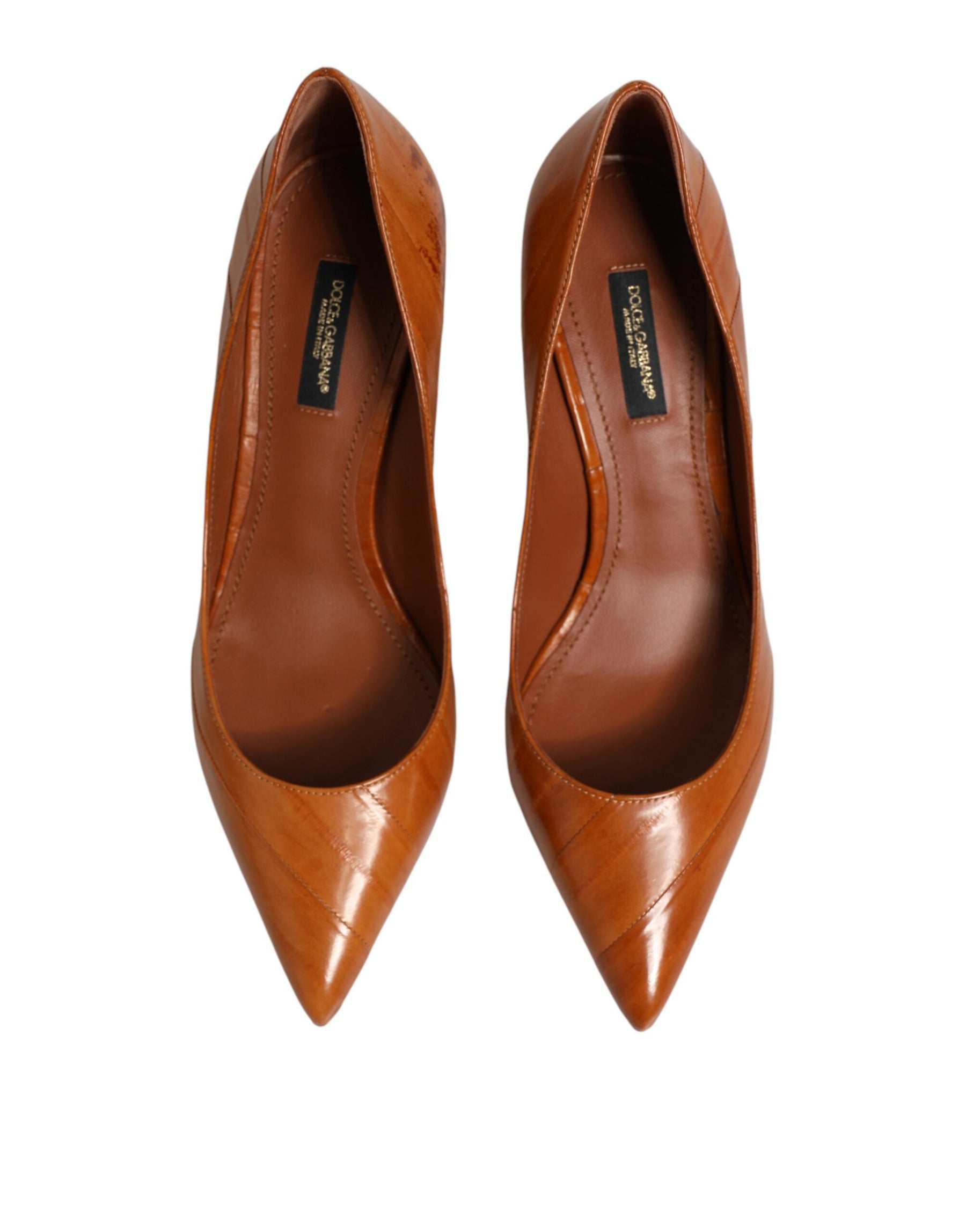 Dolce & Gabbana Brown Leather Kitten Heels Pumps Shoes | Regal Royce