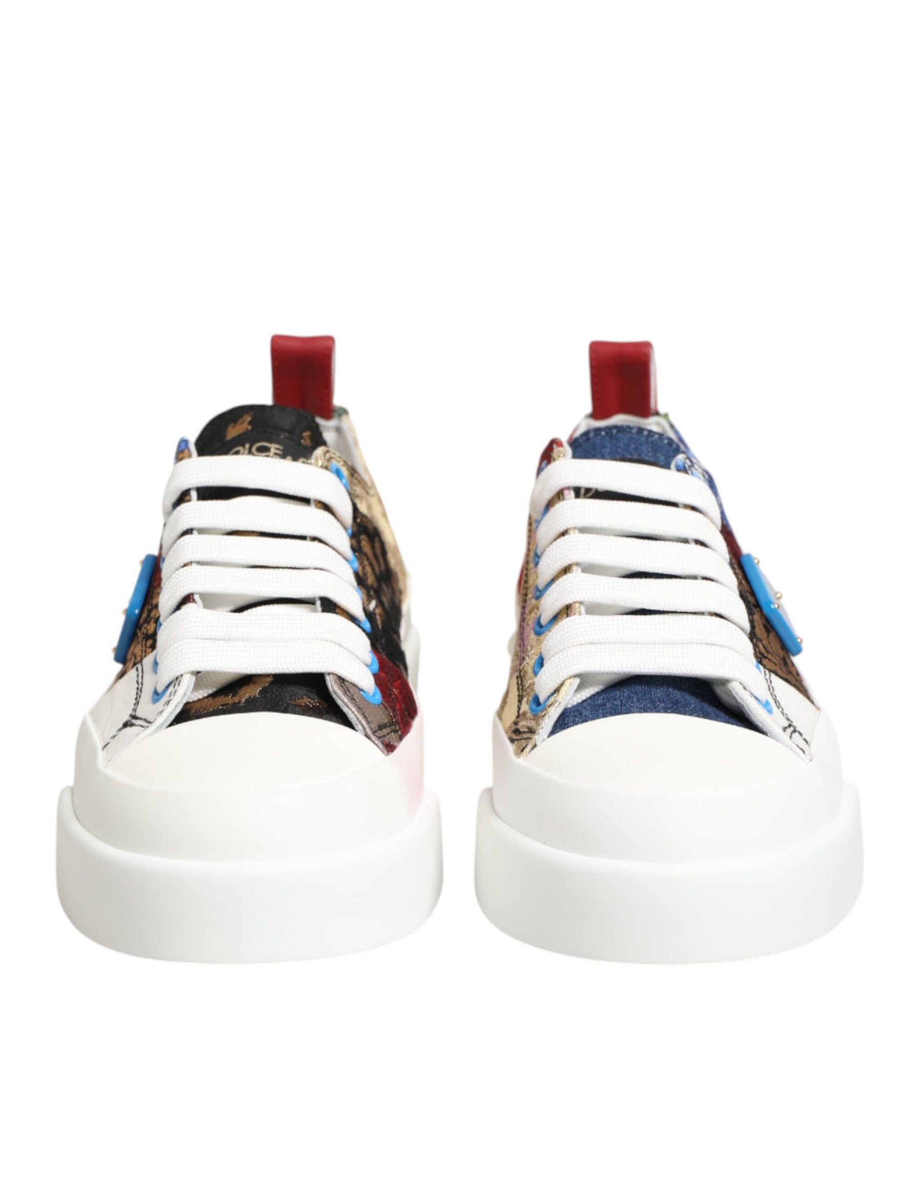 Dolce & Gabbana Multicolor Patchwork Low Top Sneakers Shoes | Regal Royce