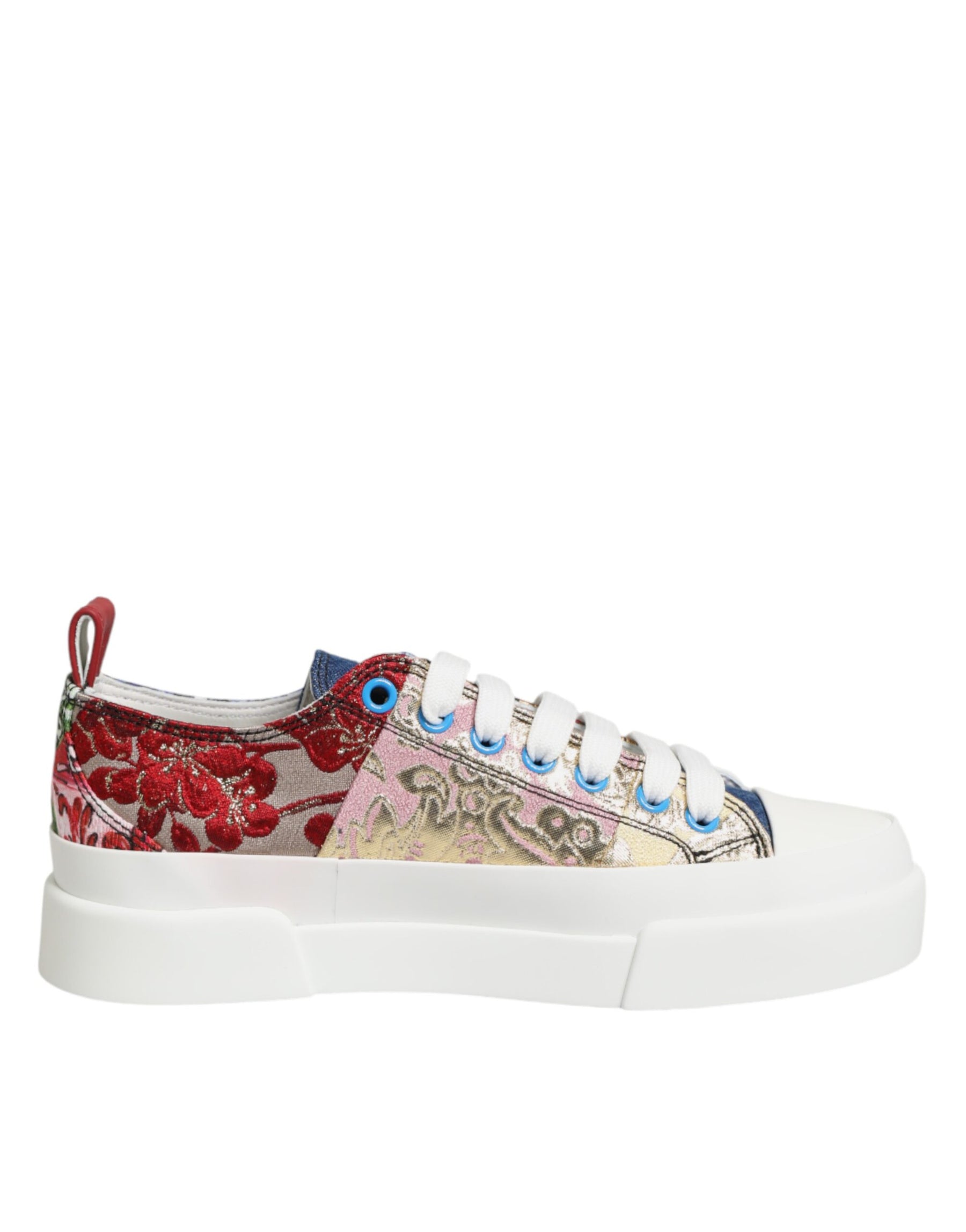 Dolce & Gabbana Multicolor Patchwork Low Top Sneakers Shoes | Regal Royce