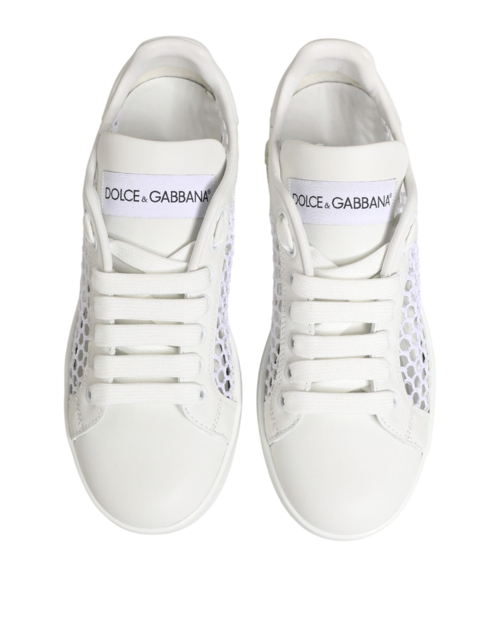 Dolce & Gabbana White Mesh Inserts Low Top Sneakers Shoes