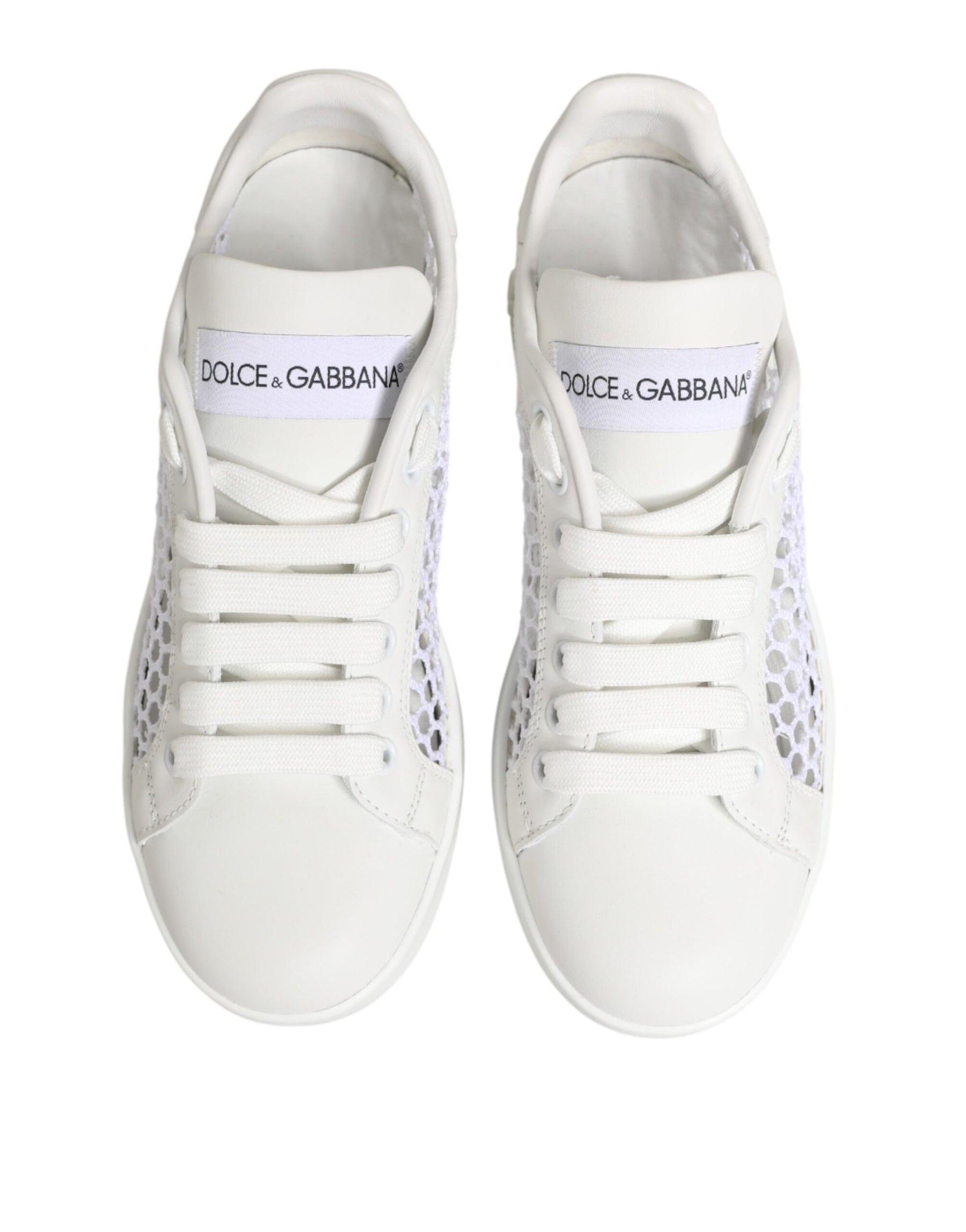 Dolce & Gabbana White Mesh Inserts Low Top Sneakers Shoes | Regal Royce