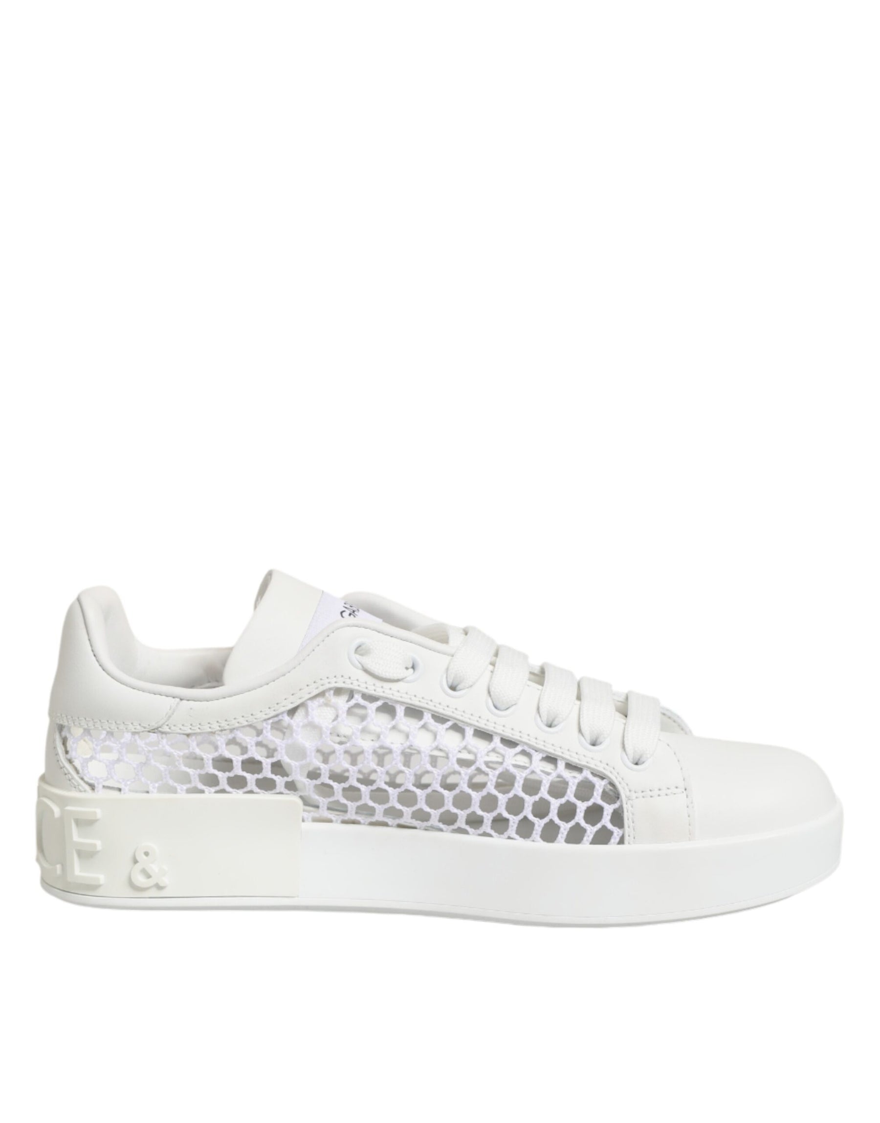 Dolce & Gabbana White Mesh Inserts Low Top Sneakers Shoes | Regal Royce