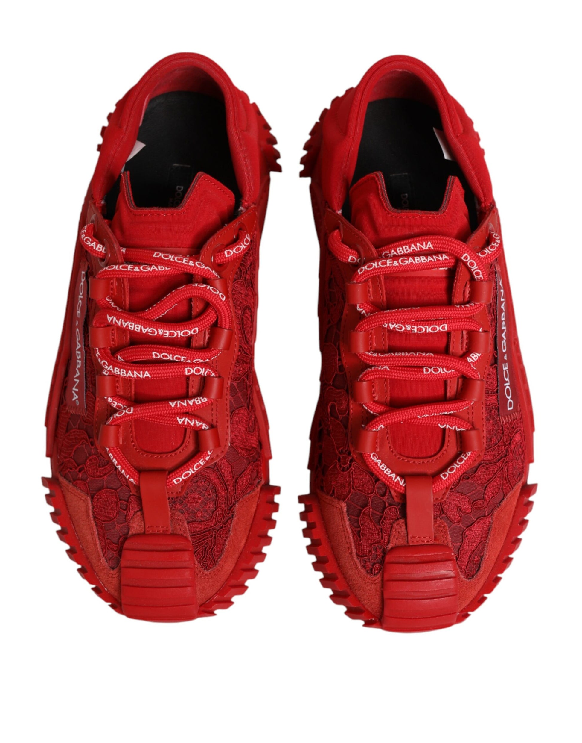 Dolce & Gabbana Red Logo Lace Low Top NS1 Sneakers Shoes | Regal Royce