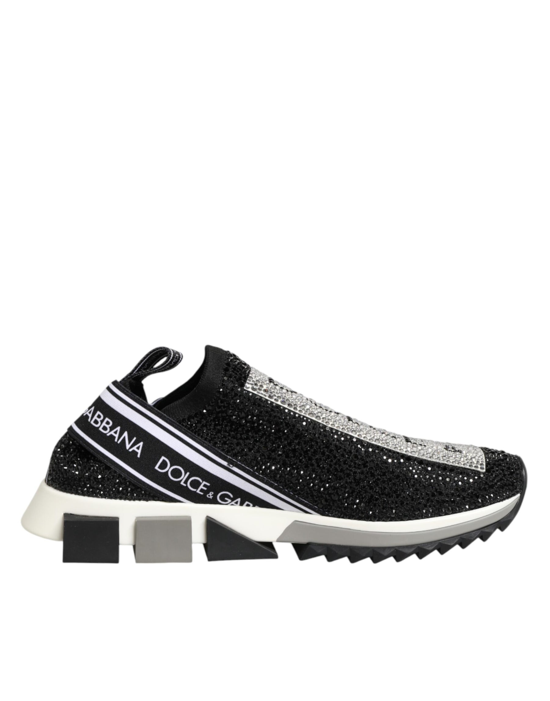 Dolce & Gabbana Black Silver Slip On Sorrento Sneakers Shoes | Regal Royce