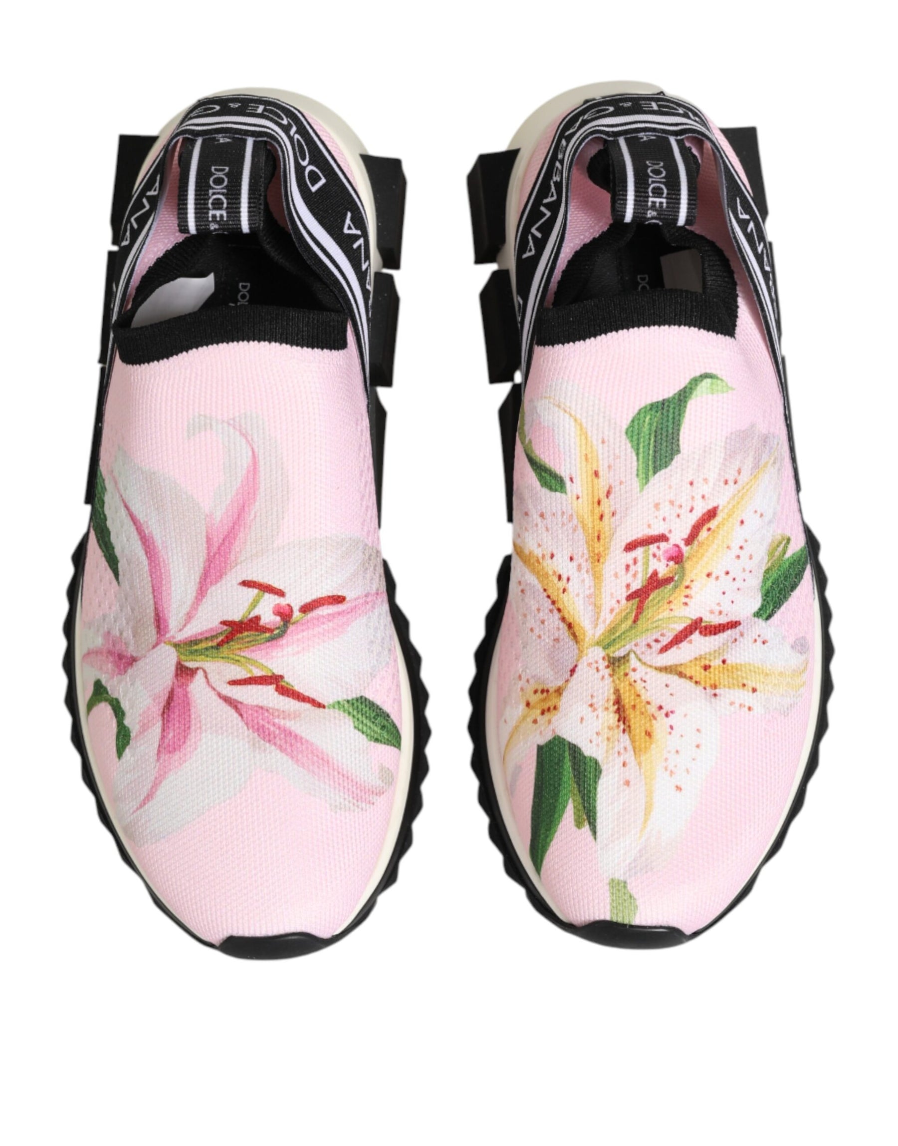 Dolce & Gabbana Pink Floral Sorrento Low Top Sneakers Shoes | Regal Royce