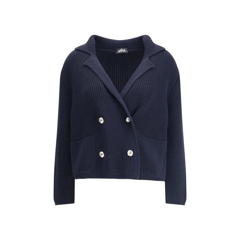 Ella Blue Merino Wool Cardigan | Regal Royce