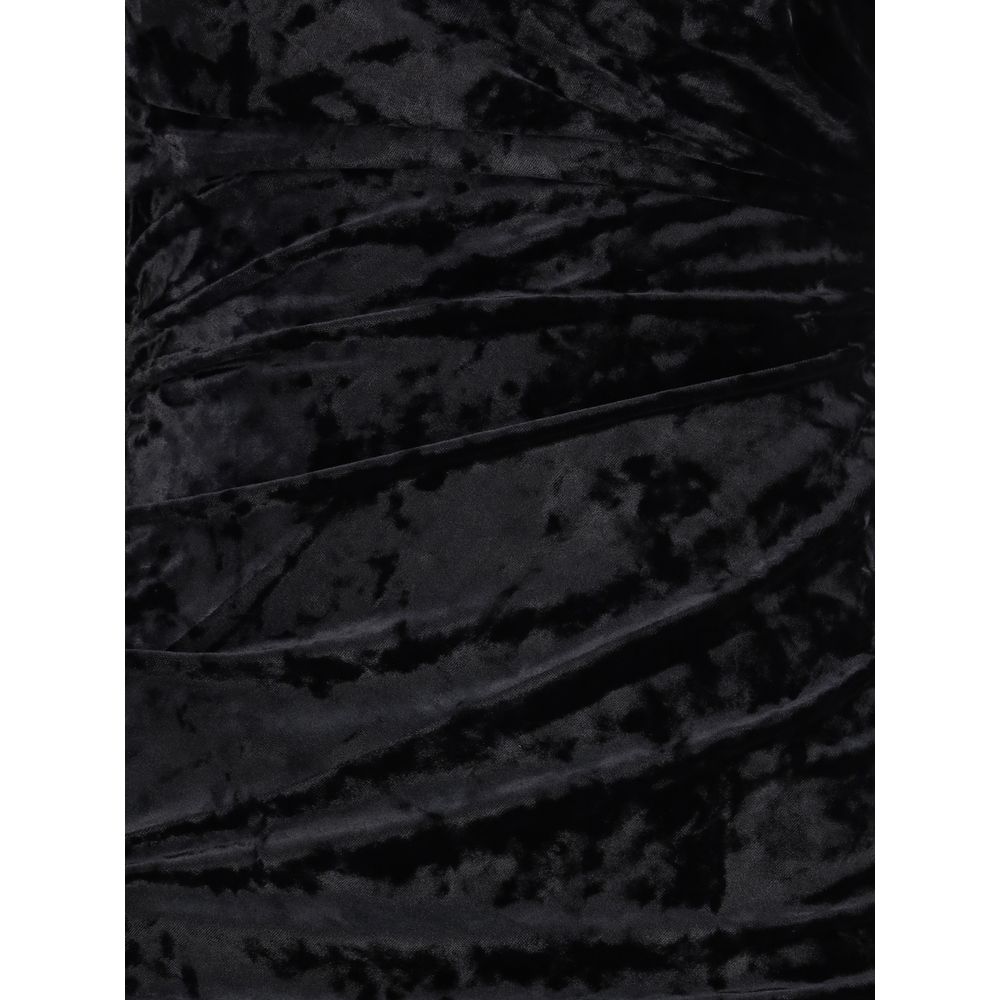 Ganni Black Recycled Polyester Cocktail Dress
