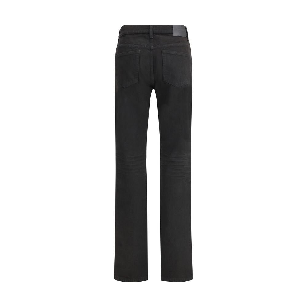Saint Laurent Black Cotton Straight-Leg Jeans | Regal Royce