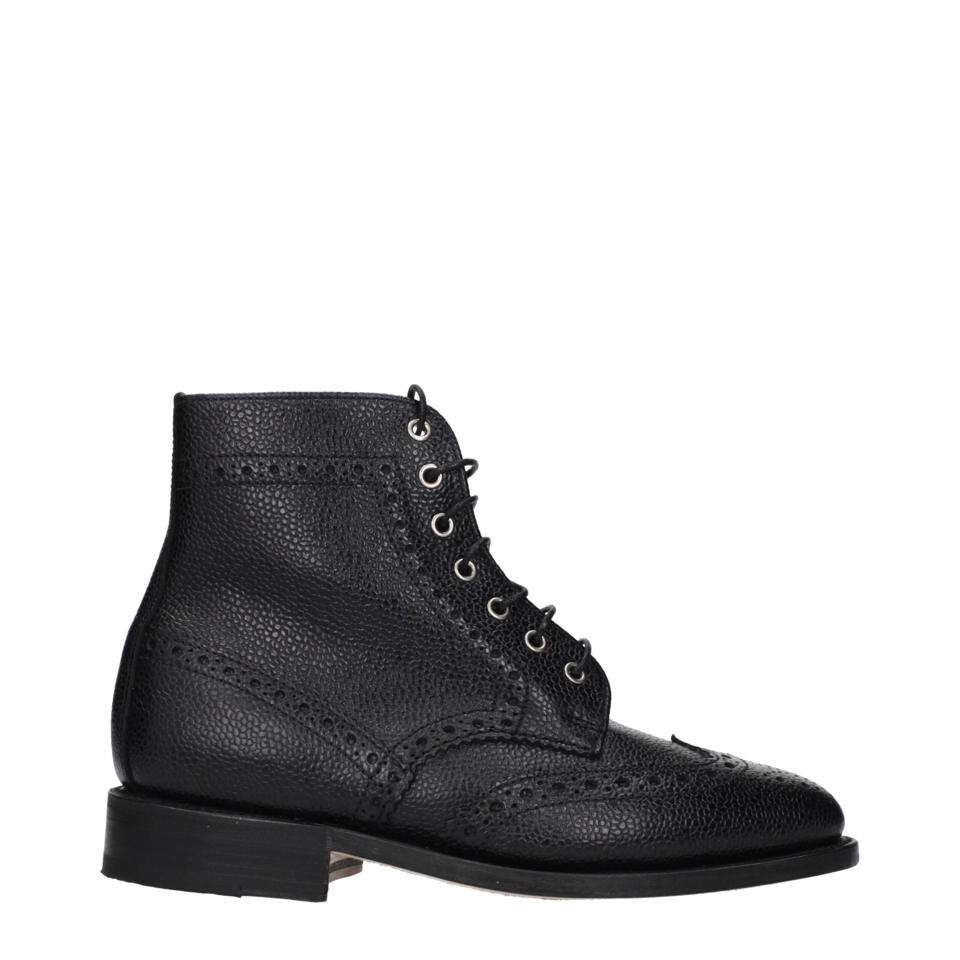 Thom Browne Black Leather Ankle Boots