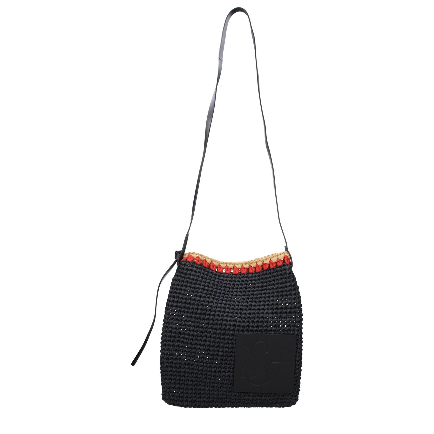 Jil Sander Black Raffia Crossbody Bag | Regal Royce