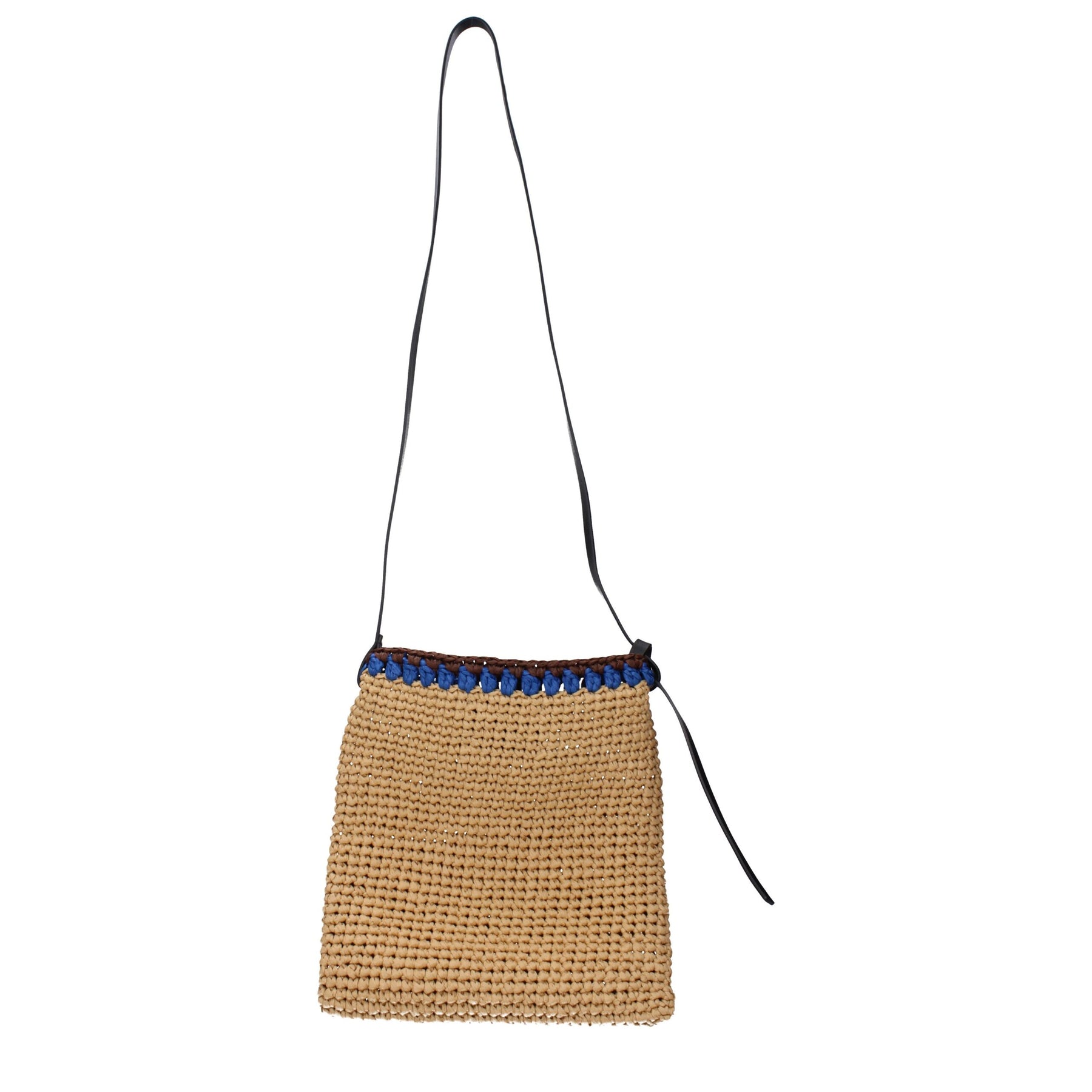 Jil Sander Beige Raffia Crossbody Bag | Regal Royce