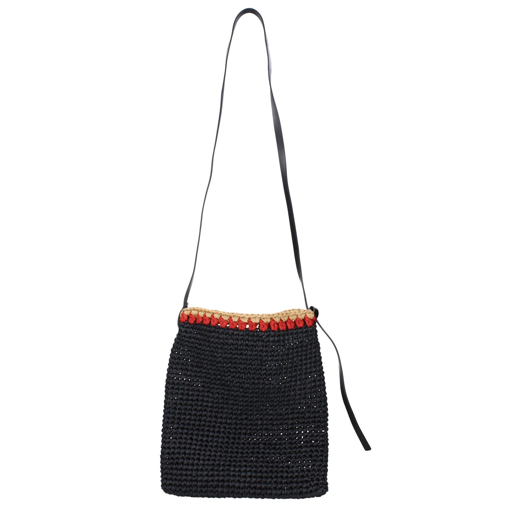 Jil Sander Black Raffia Crossbody Bag | Regal Royce