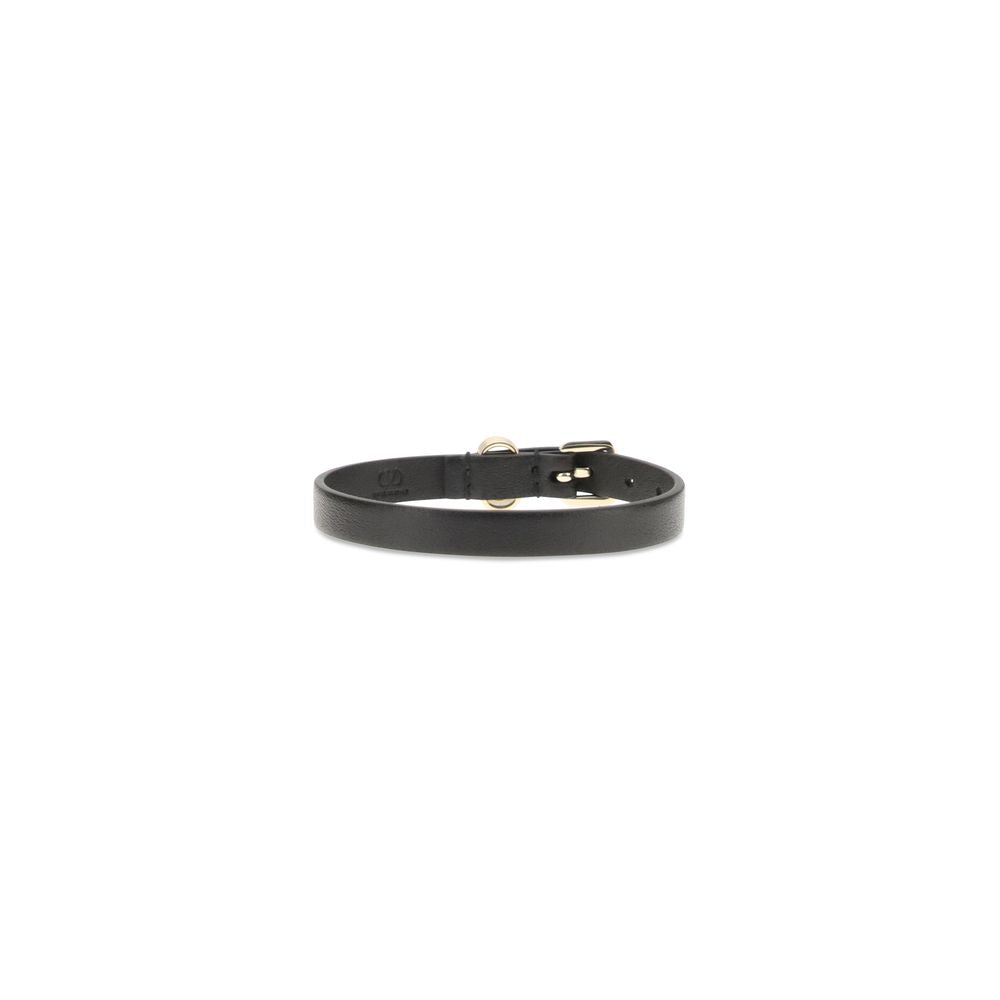 Valentino Garavani Black Calf Leather Bos Taurus Bracelet | Regal Royce