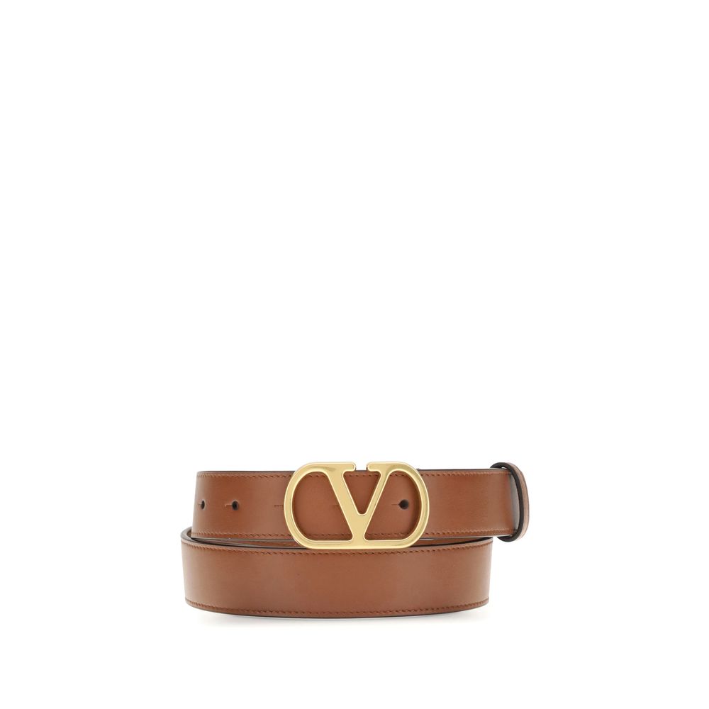 Valentino Garavani Beige Calf Leather Bos Taurus Regular Belt | Regal Royce