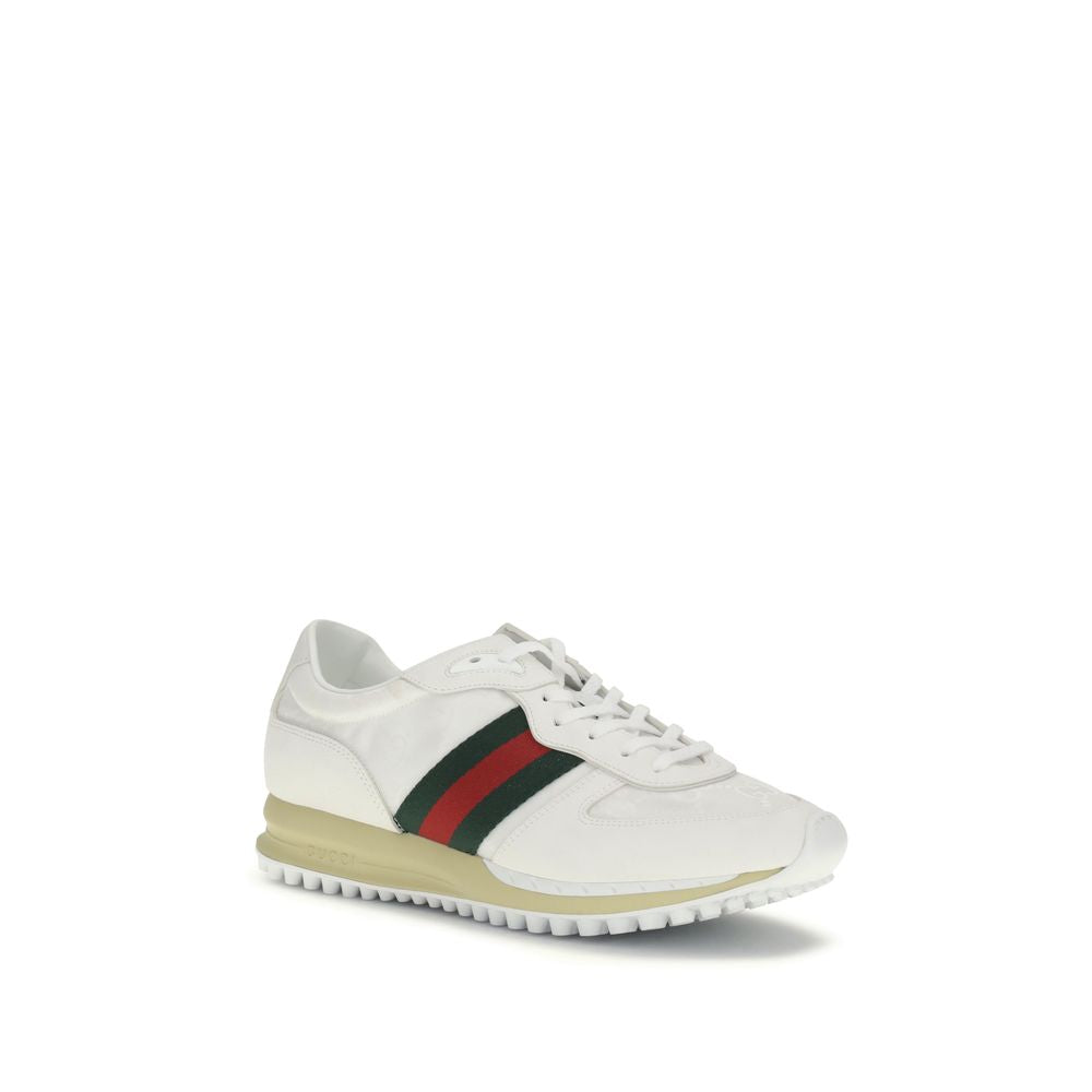 Gucci White Polyamide Athletic Sneakers | Regal Royce