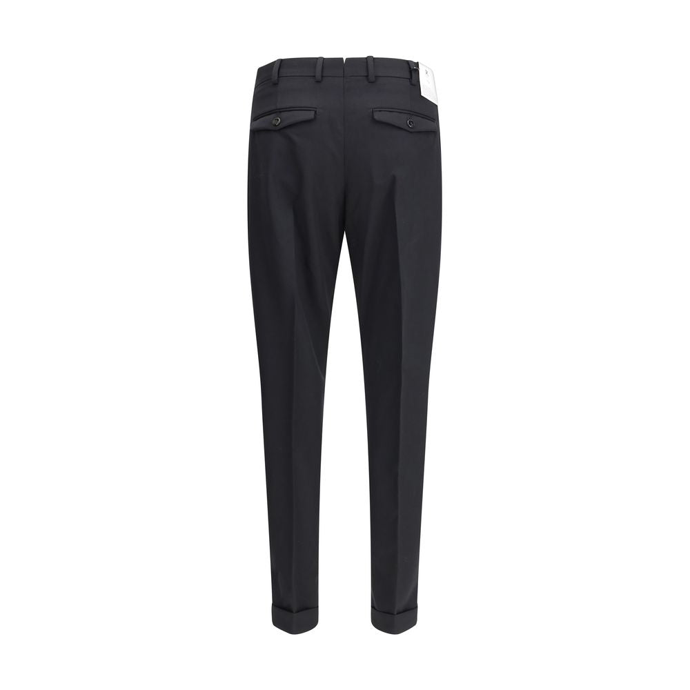 PT Torino Black Fleece Wool Casual Pants | Regal Royce