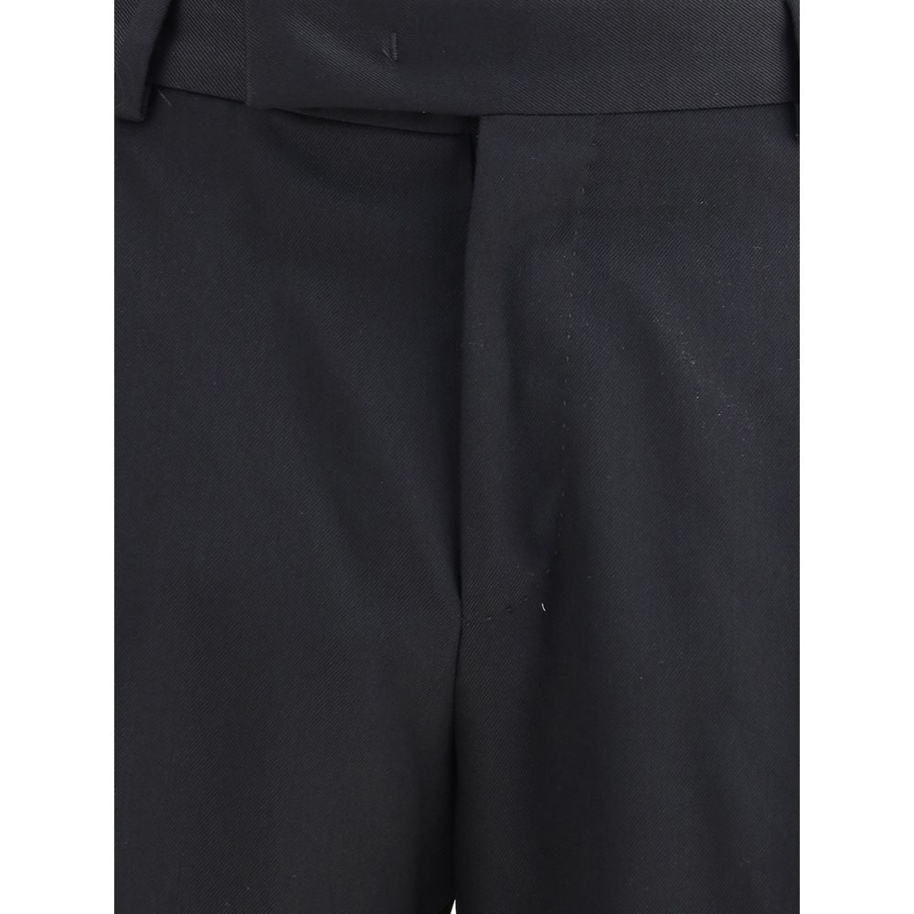 PT Torino Black Fleece Wool Casual Pants | Regal Royce