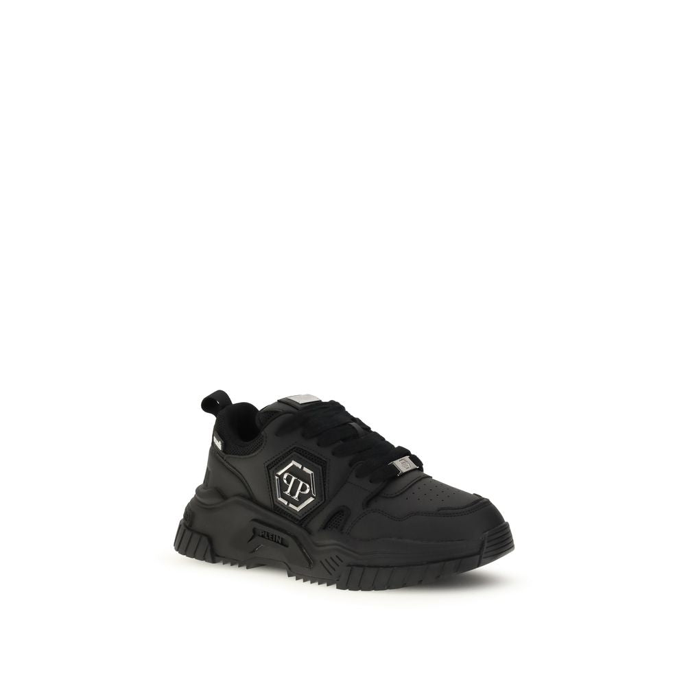 Philipp Plein Black Polyester Athletic Sneakers | Regal Royce